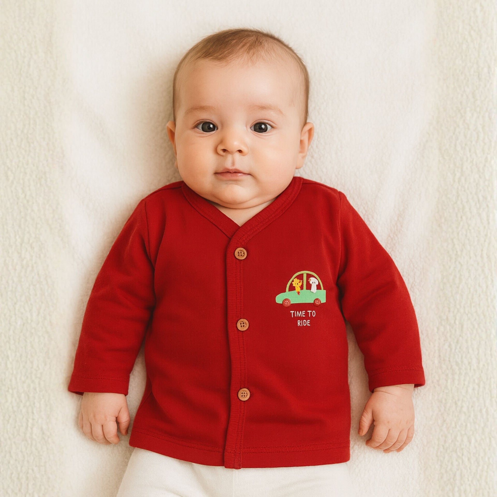 Newborn Full Sleeve Cotton Jabla – 1 to 3 Months | Super Soft Baby Top | Cute Prints | Any 3 Color Combo | 221/515