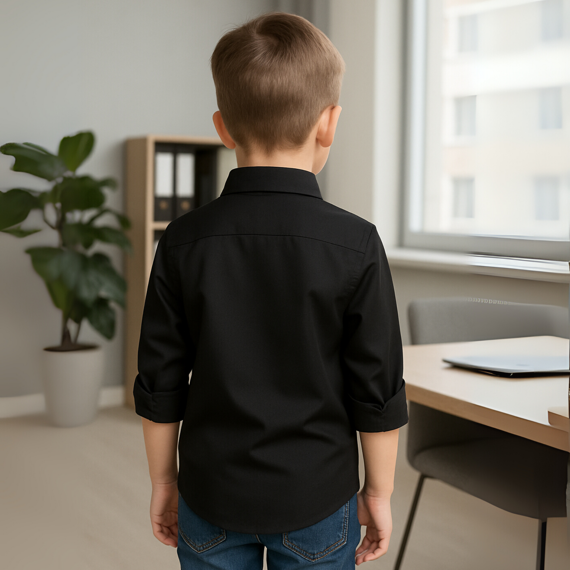 BLAZO Boys’ Black Formal Shirt – Premium Party & Casual Wear (Age 1–10 Years)