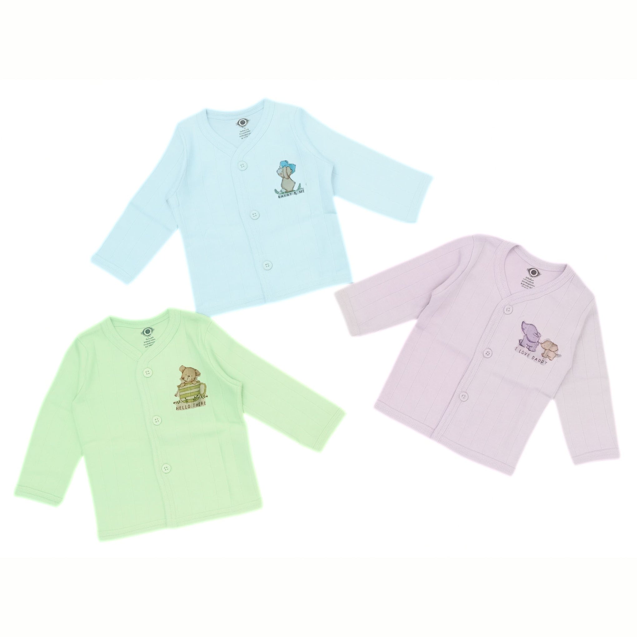 Newborn Full Sleeve Jabla – 0 to 1 Month | Soft Cotton Rib | Unisex Baby Top | Available Any 3 Colors Of Pack 235/171