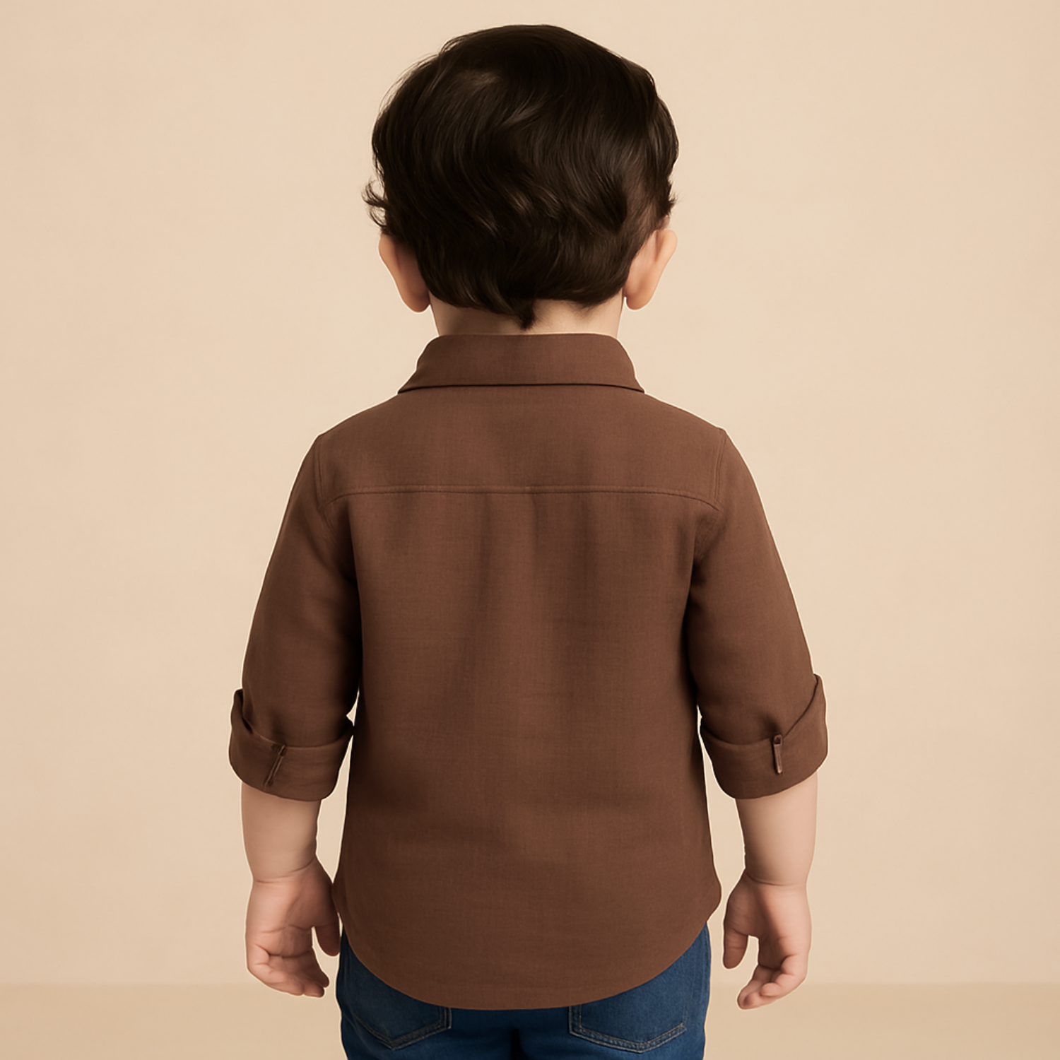Smile Baby Boys’ & Girls’ Solid Brown Full-Sleeve Shirt – Age 1 to 10 Years