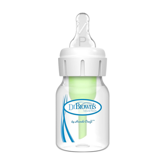 Dr. Brown's Natrual Flow Anti-Colic Options+ Narrow Baby Bottle, 2 oz/60 mL, with Preemie Flow Nipple, 0m+