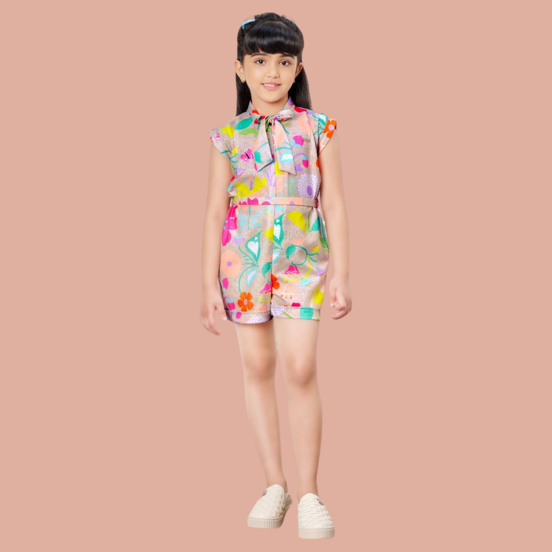 Tiny Baby Fawn Colored Short Jumpsuits