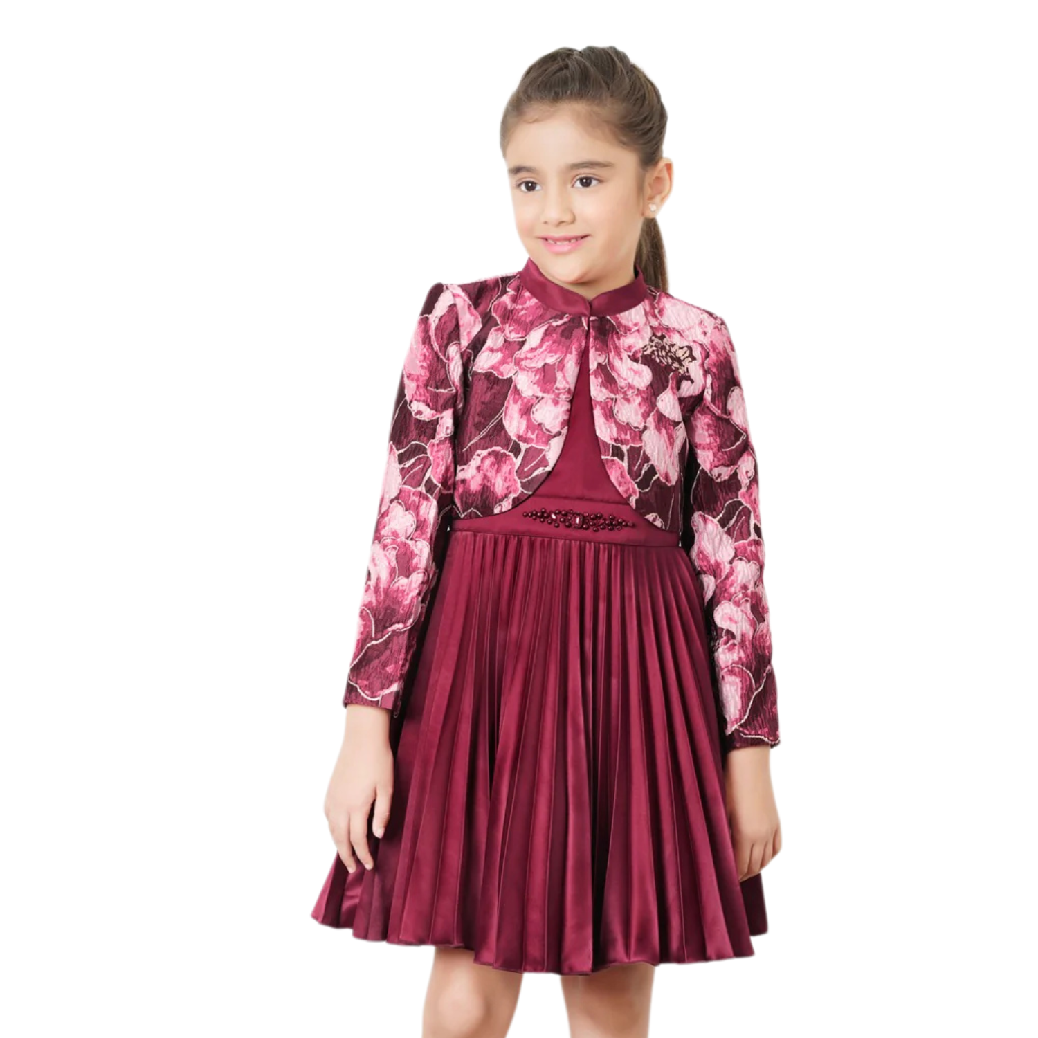 Maroon Dress with Jacket Tiny Baby SMILE BABY Maroon Dress with Jacket Tiny Baby SMILE BABY