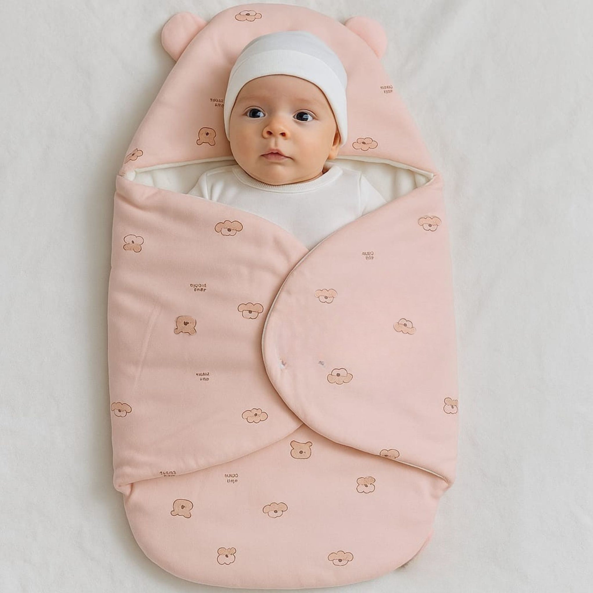 Smile Baby Soft Baby Sleeping Bag with Hood – Cozy Wrap for Newborns & Infants (0–6 Months) | Available in Yellow & Pink Colors