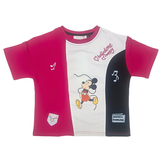REVERSE X-TREME Hot Pink & Neon Green Cartoon Print T-Shirt for Girls (4–12Y)