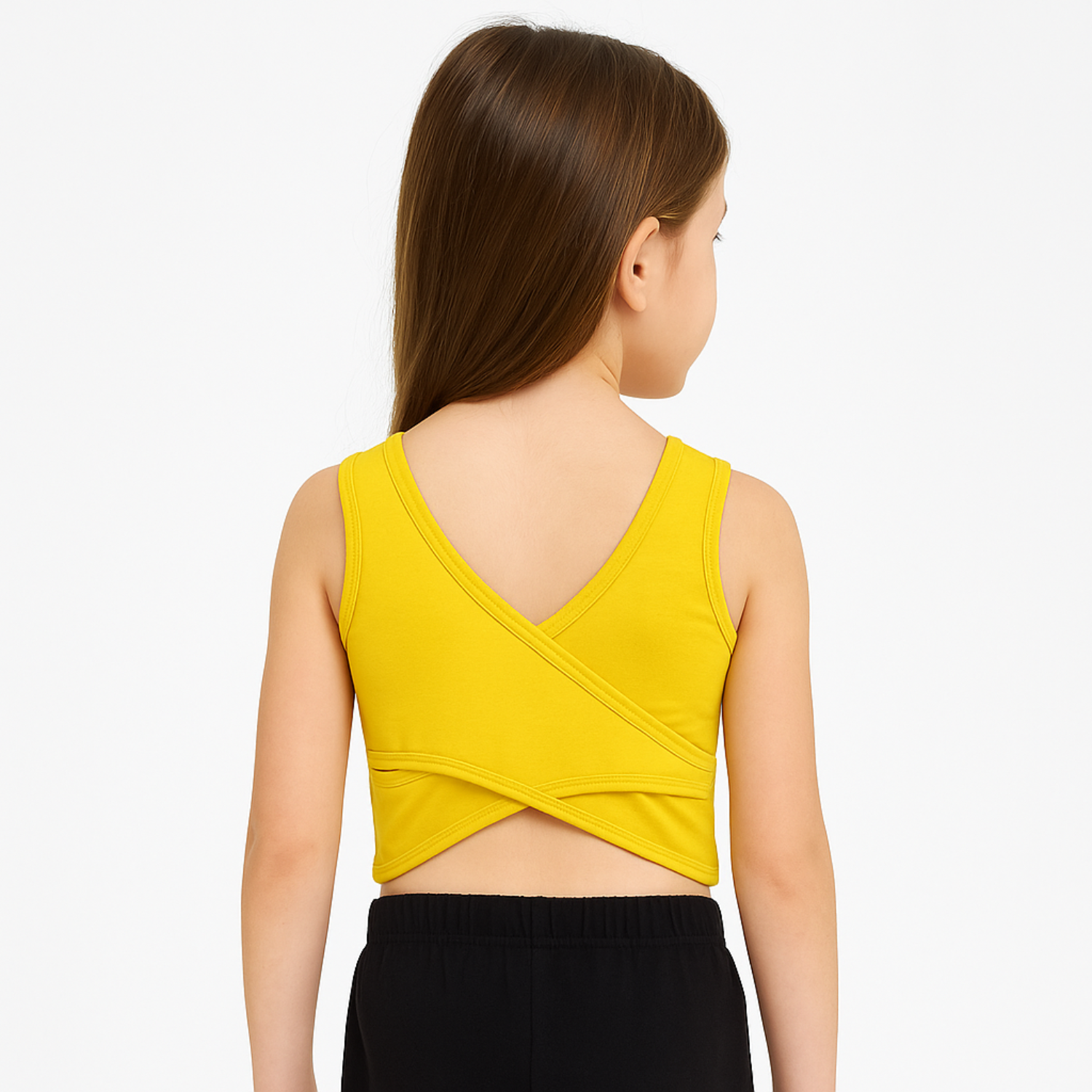 Reverse Xtreme Girls’ Stylish Cotton Crop Top – Age 1–12 Years | Back Cross Design | Red, Neon Green, Parrot Apple & Black