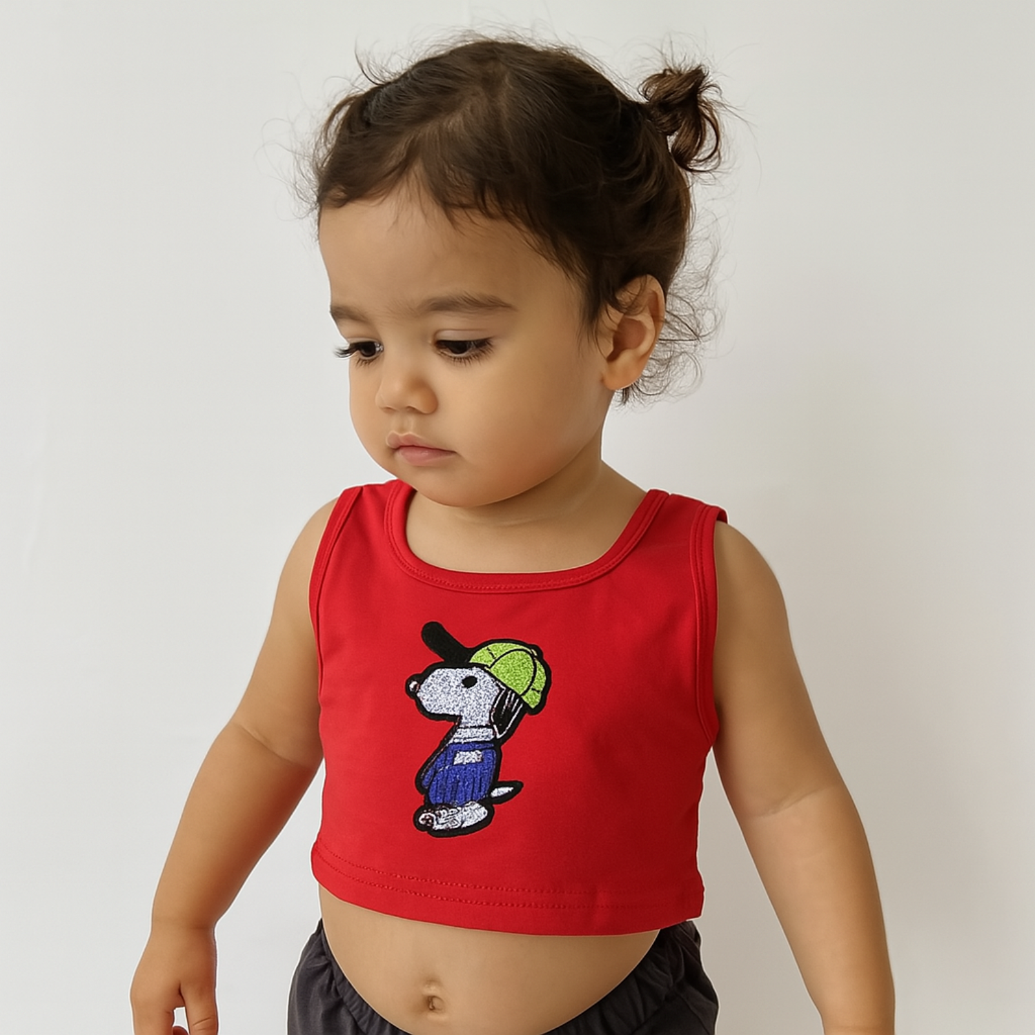 Reverse Xtreme Girls’ Stylish Cotton Crop Top – Age 1–12 Years | Back Cross Design | Red, Neon Green, Parrot Apple & Black