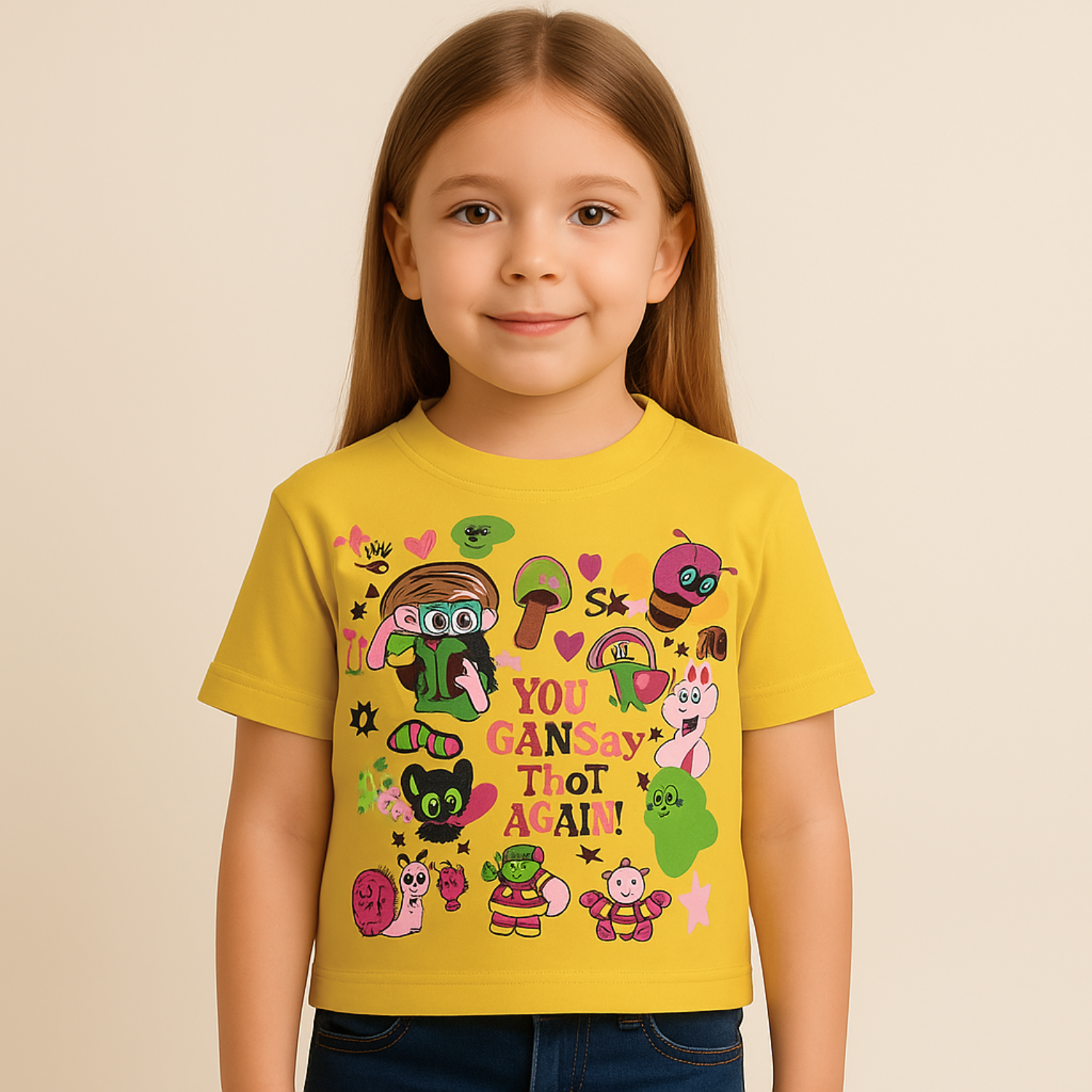 Reverse Xtreme Girls' Cartoon T-Shirt – Soft Cotton | Fun Graphic Print | 5 Colors | Age 1–12 Years