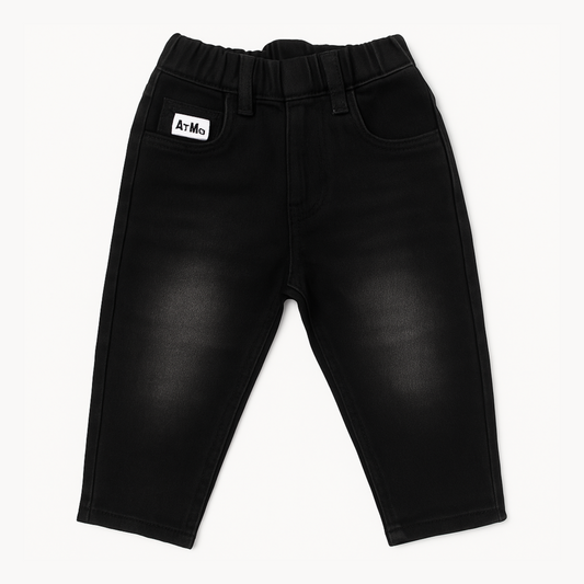 Smile Baby Boys Black Denim Jeans – Stylish & Comfortable Bottom Wear (6 Months – 4 Years)