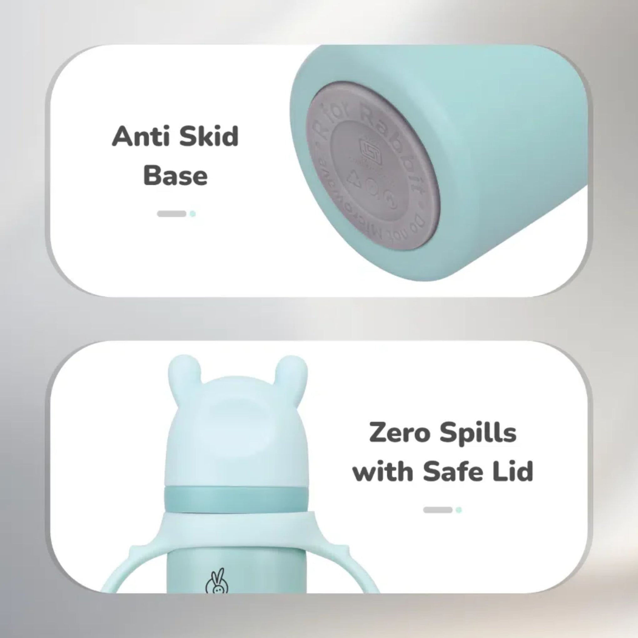 R for Rabbit Frog-Printed  Stainless Steel Sipper for Babies – 270ML  – Spout & Straw 2-in-1