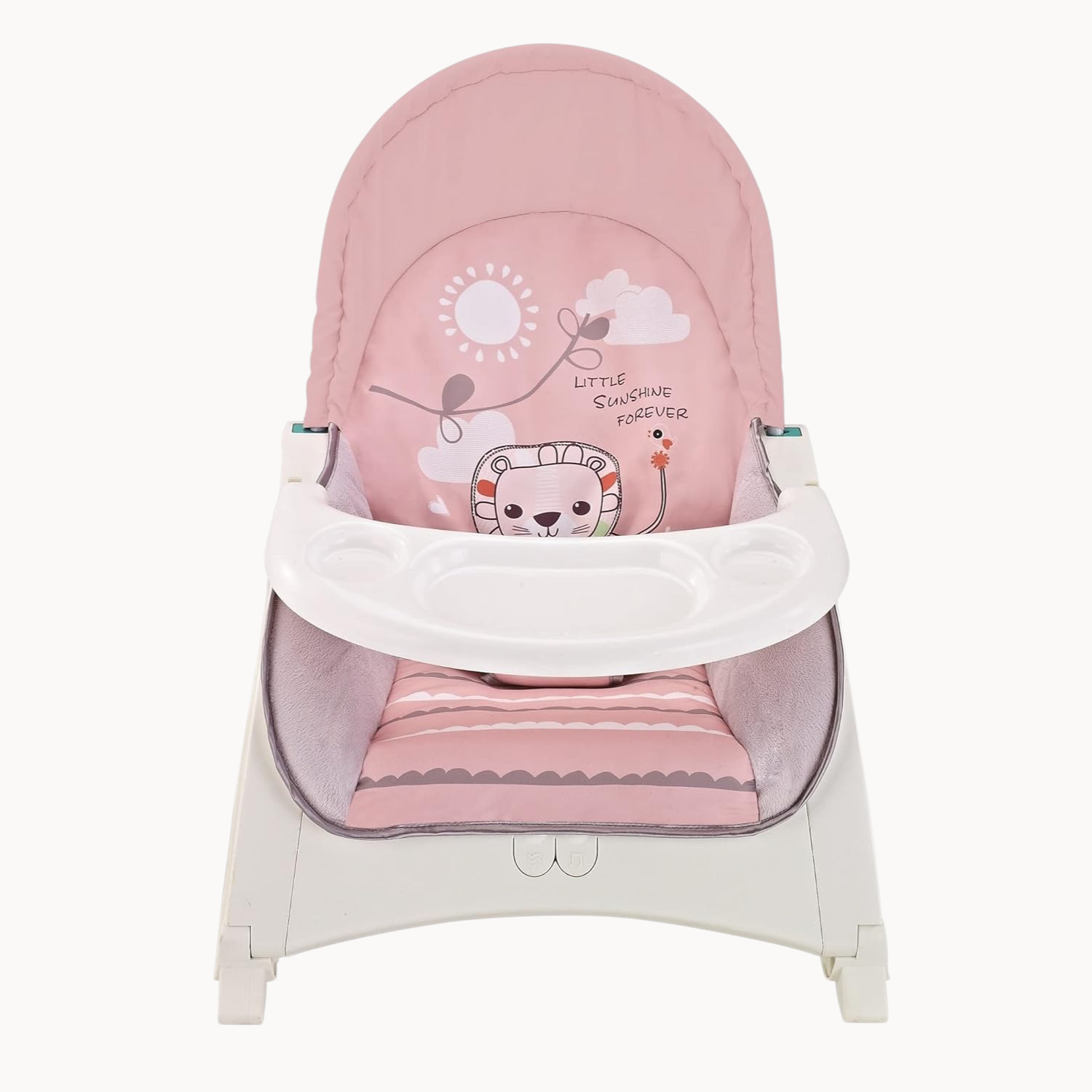 Smile Baby 2-in-1 Multipurpose Baby Rocker & Bouncer | Cushioned Seat, Calming Vibrations, Soothing Music, Detachable Toy Bar | Feeding & Relaxing Chair for Newborns & Infants (Pink)