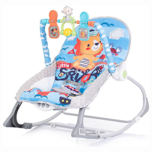 Smile Baby Blue Sailor Infant-to-Toddler Rocker | Soft, Safe & Entertaining Rocker for Newborns to Toddlers