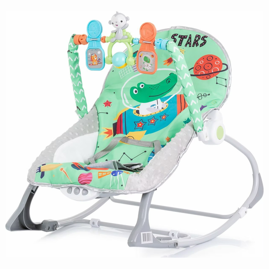 Smile Baby Infant-to-Toddler Rocker – Space Green Design | Calming Vibrations, Toy Bar & Adjustable Recline