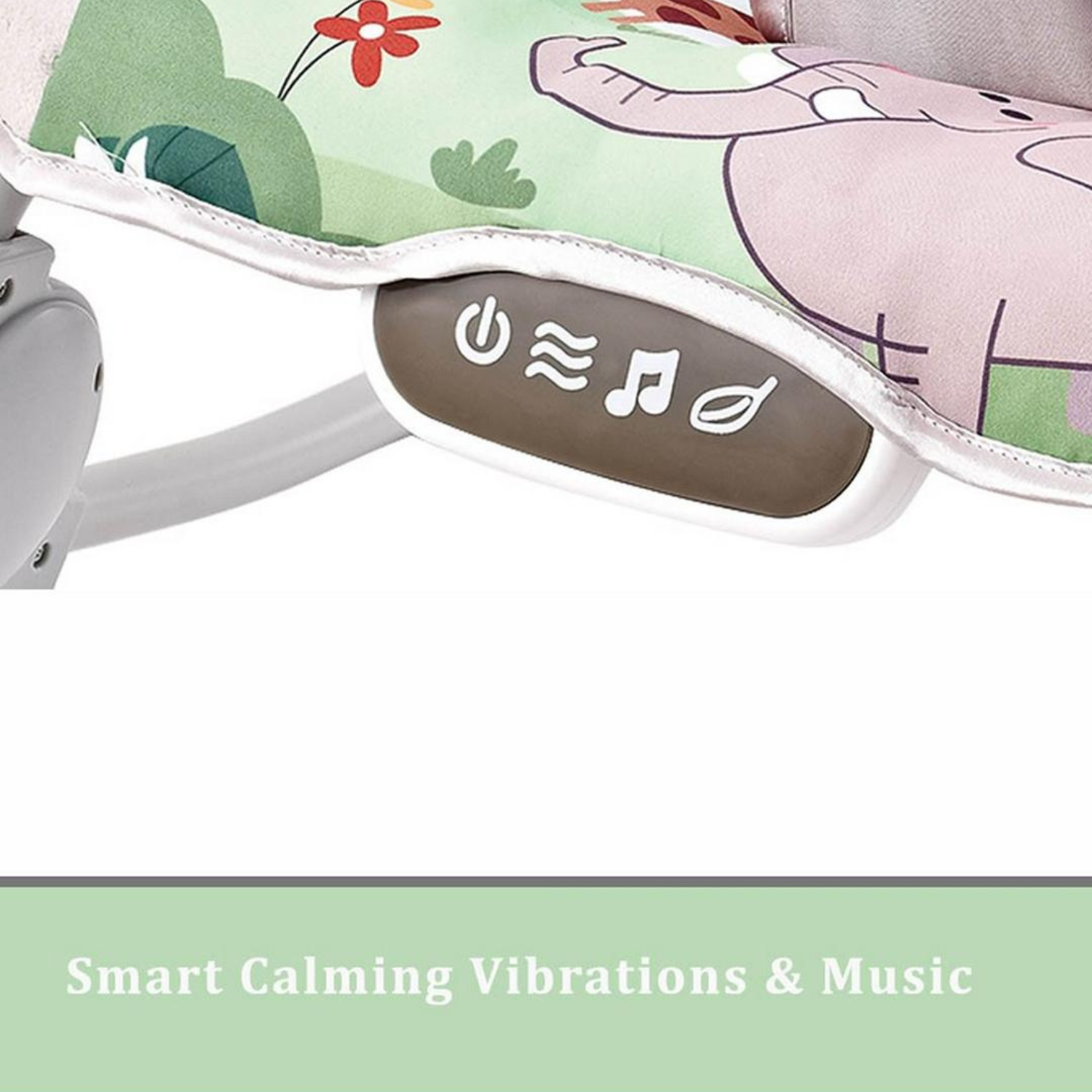 Smile Baby Jungle Adventure 2-in-1 Baby Rocker & Bouncer | Calming Vibrations, Gentle Music, Soft Cushioned Seat, Plush Toy Bar & Safety Harness | Newborn to Infant Comfort Chair