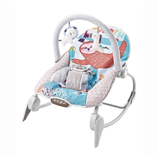 Smile Baby Sloth Adventure 2-in-1 Baby Rocker & Bouncer | Smart Calming Vibrations, Gentle Music, Cushioned Seat, Removable Toy Bar & Safety Harness | Newborn to Infant Comfort Chair