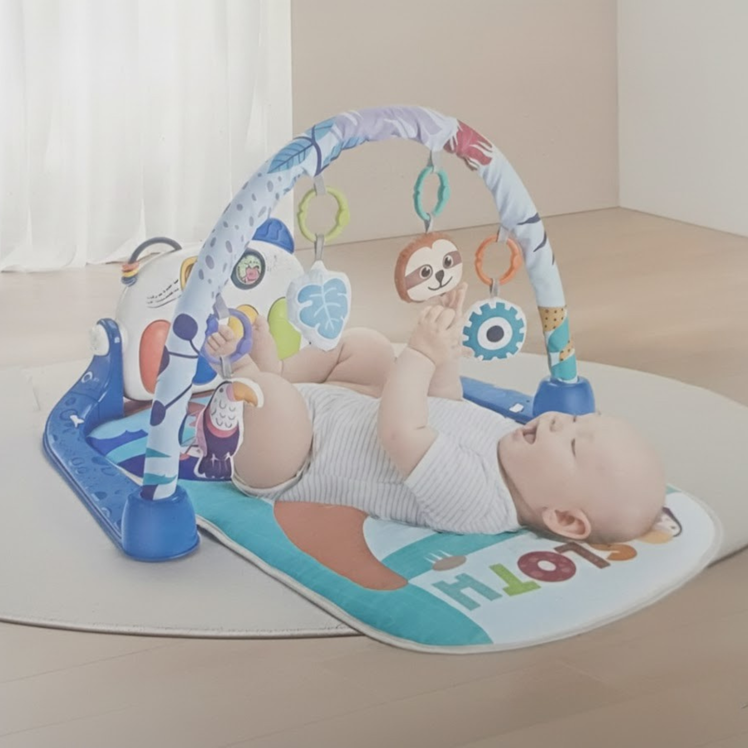 Smile Baby 4-in-1 Pedal Piano & Fitness Activity Mat | Musical Play Gym with Hanging Toys