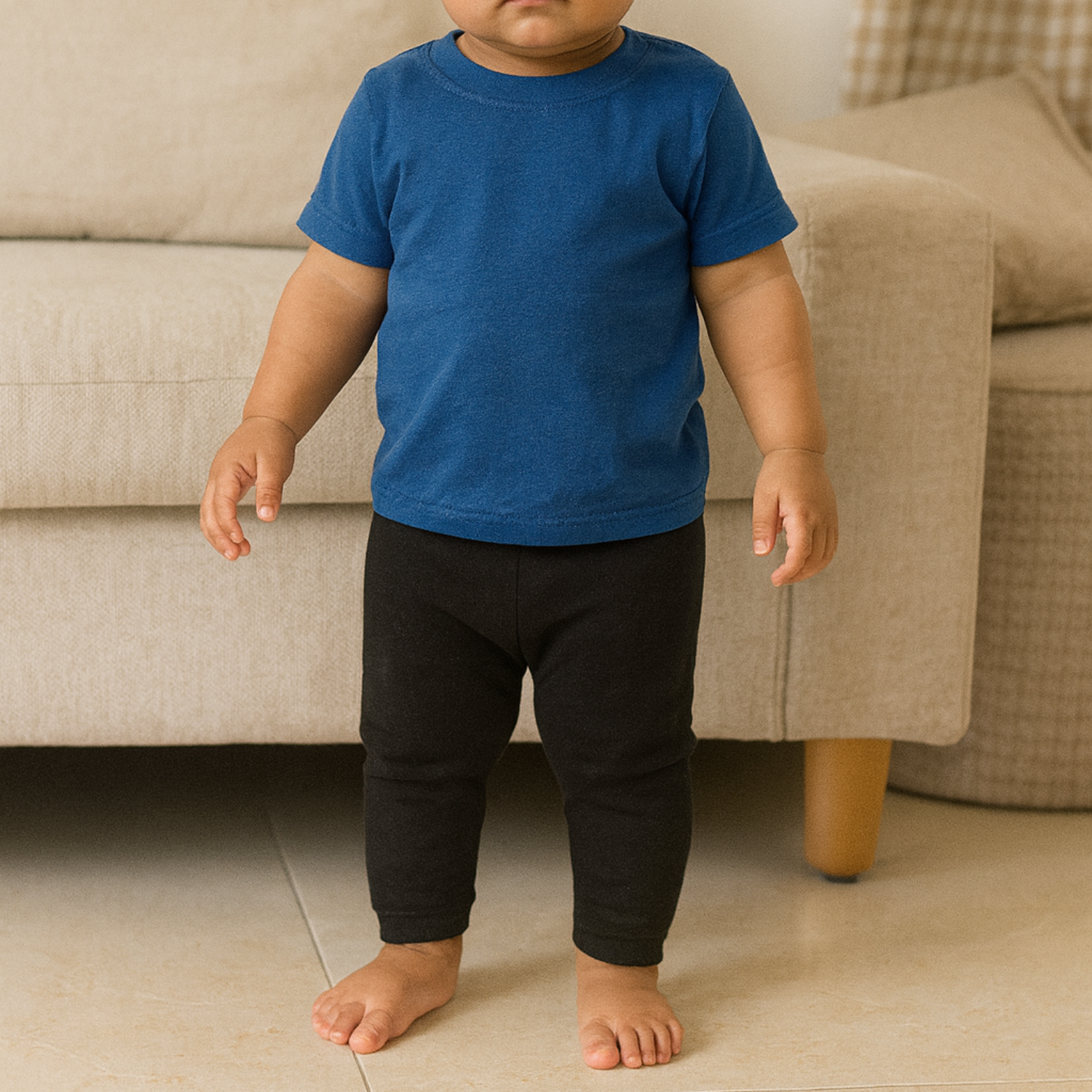 Baby Leggings Pack of 3 (6–36 Months) – Soft Stretchy Cotton, Diaper-Friendly Fit | Smile Baby