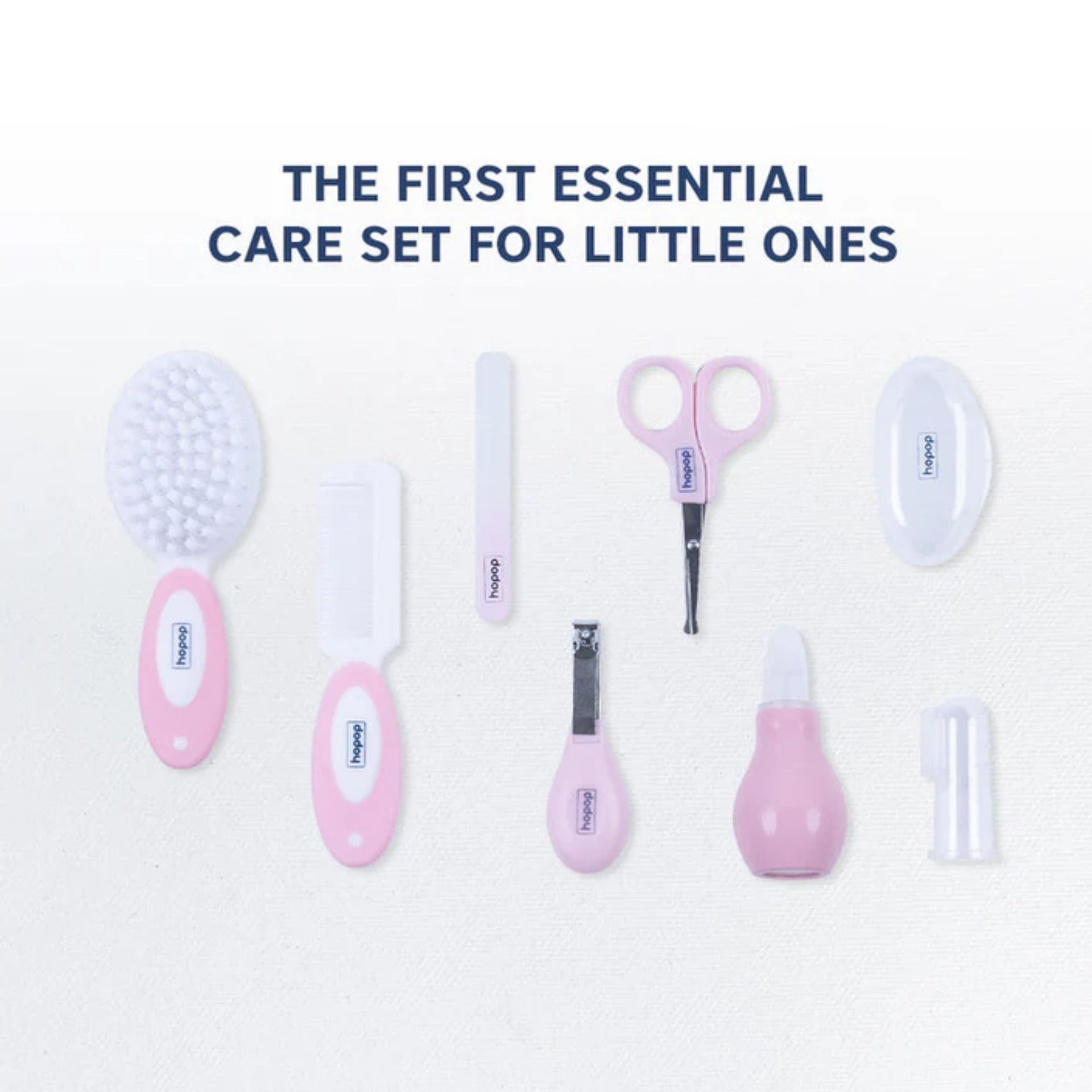 Hopop Baby Safety Grooming Kit (0+ Months) – BPA Free Newborn Care Set with Brush, Comb, Scissors, Nail Clipper & Nasal Aspirator