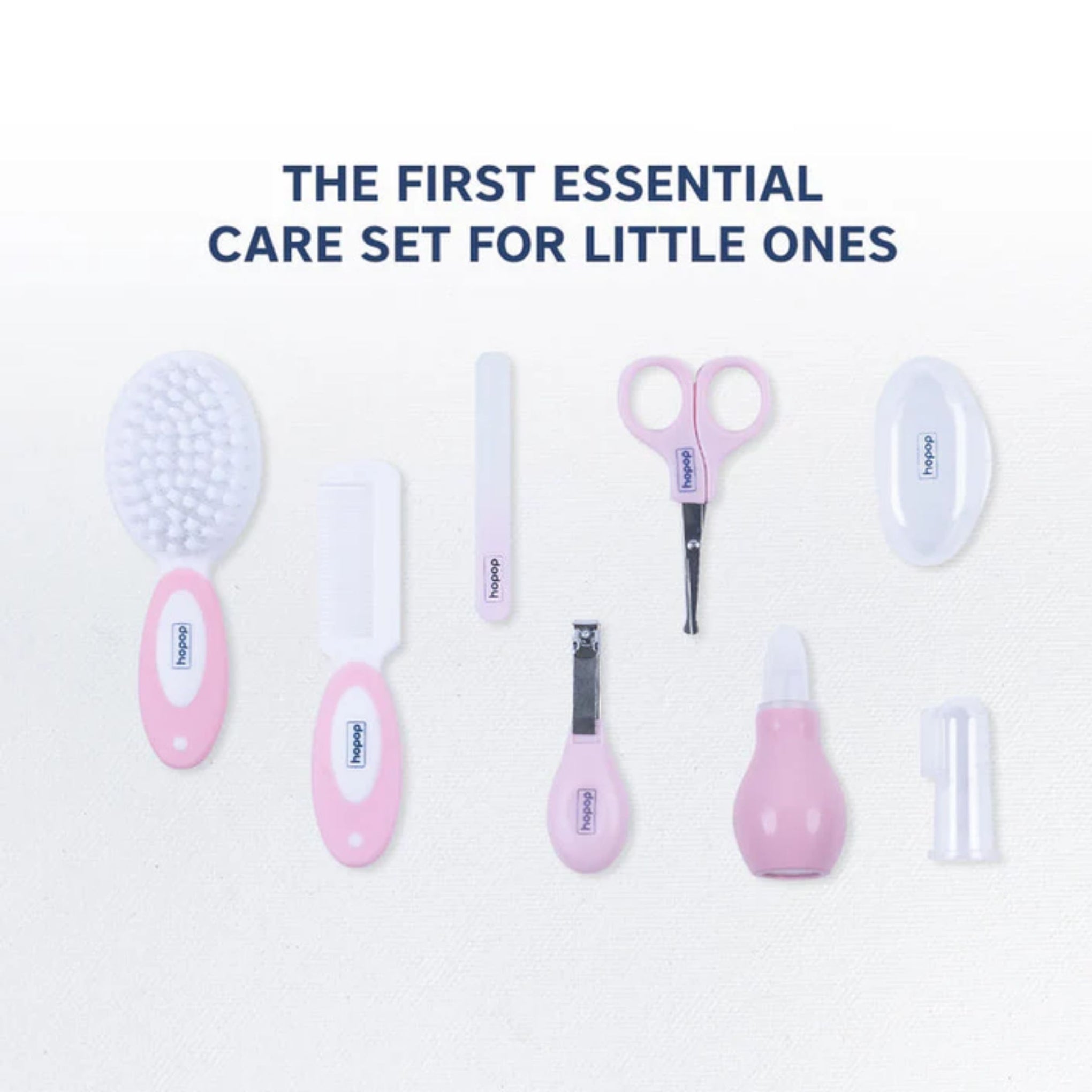 Hopop Baby Safety Grooming Kit (0+ Months) – BPA Free Newborn Care Set with Brush, Comb, Scissors, Nail Clipper & Nasal Aspirator
