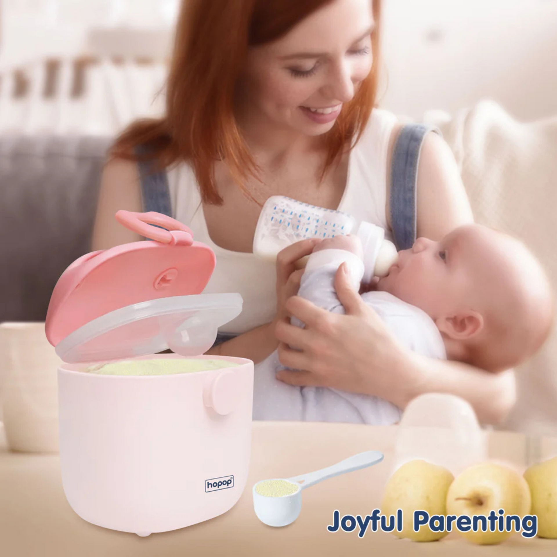 Hopop Milk Powder & Multi-Purpose Food Container -210 ml Pink
