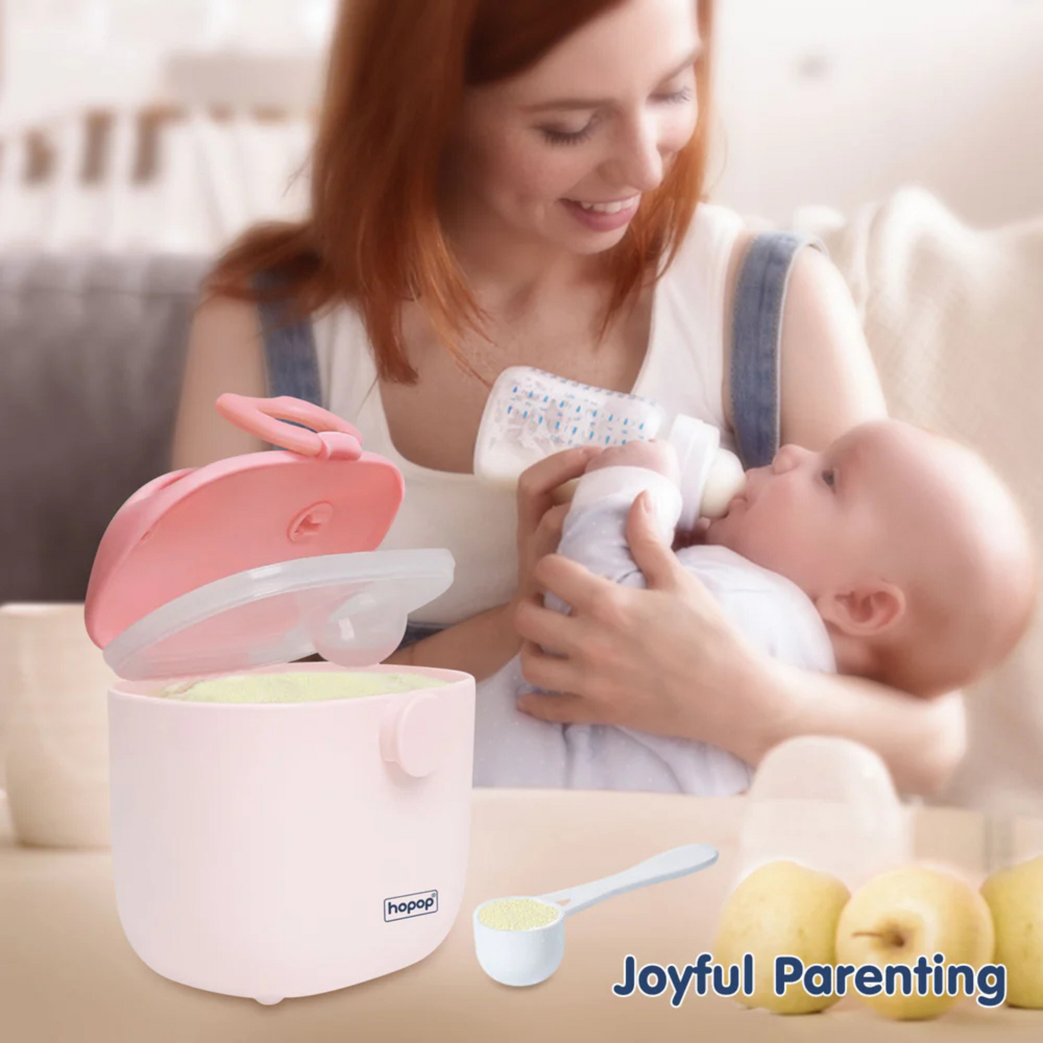 Hopop Milk Powder & Multi-Purpose Food Container -210 ml Pink