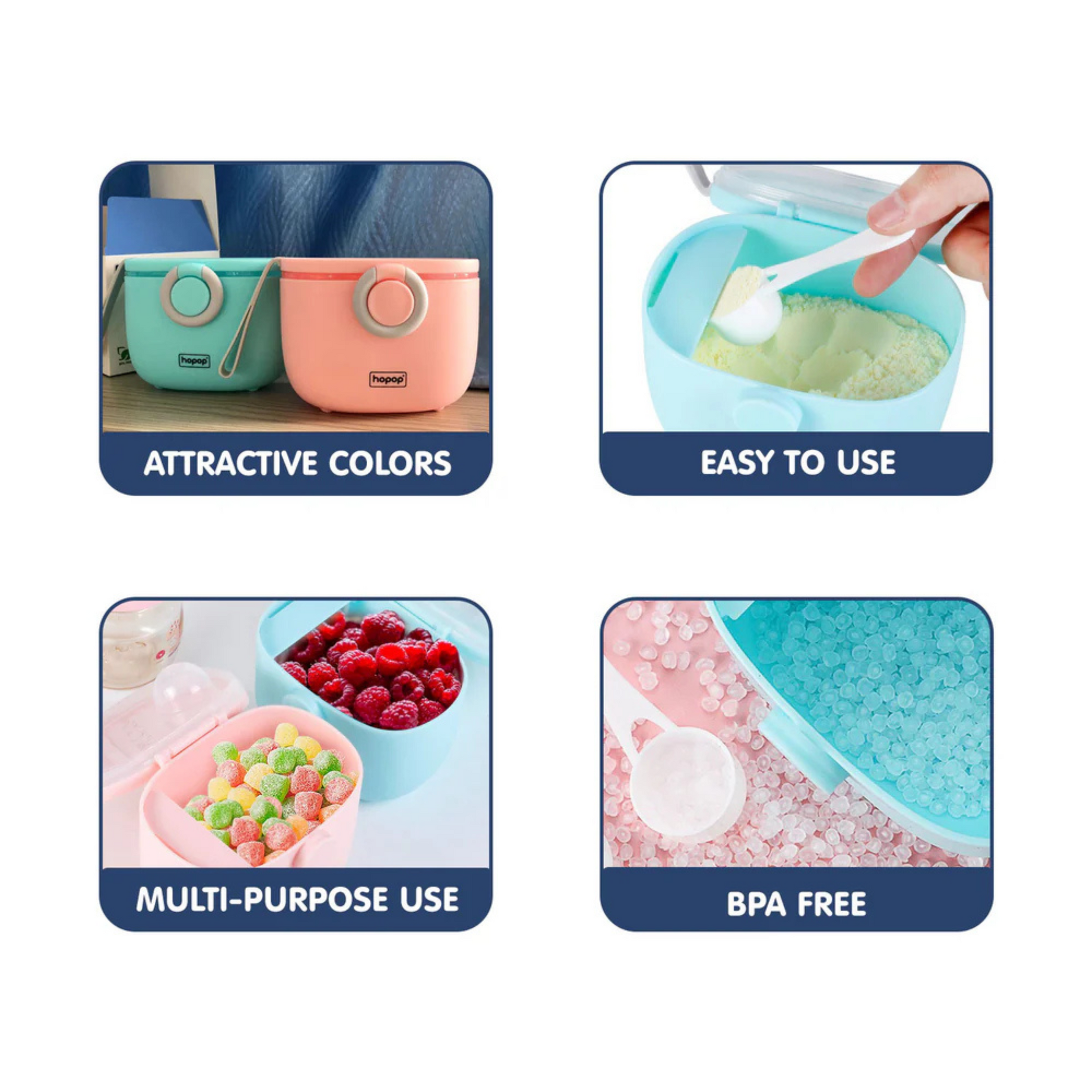 Hopop Milk Powder & Multi-Purpose Food Container-170 ml