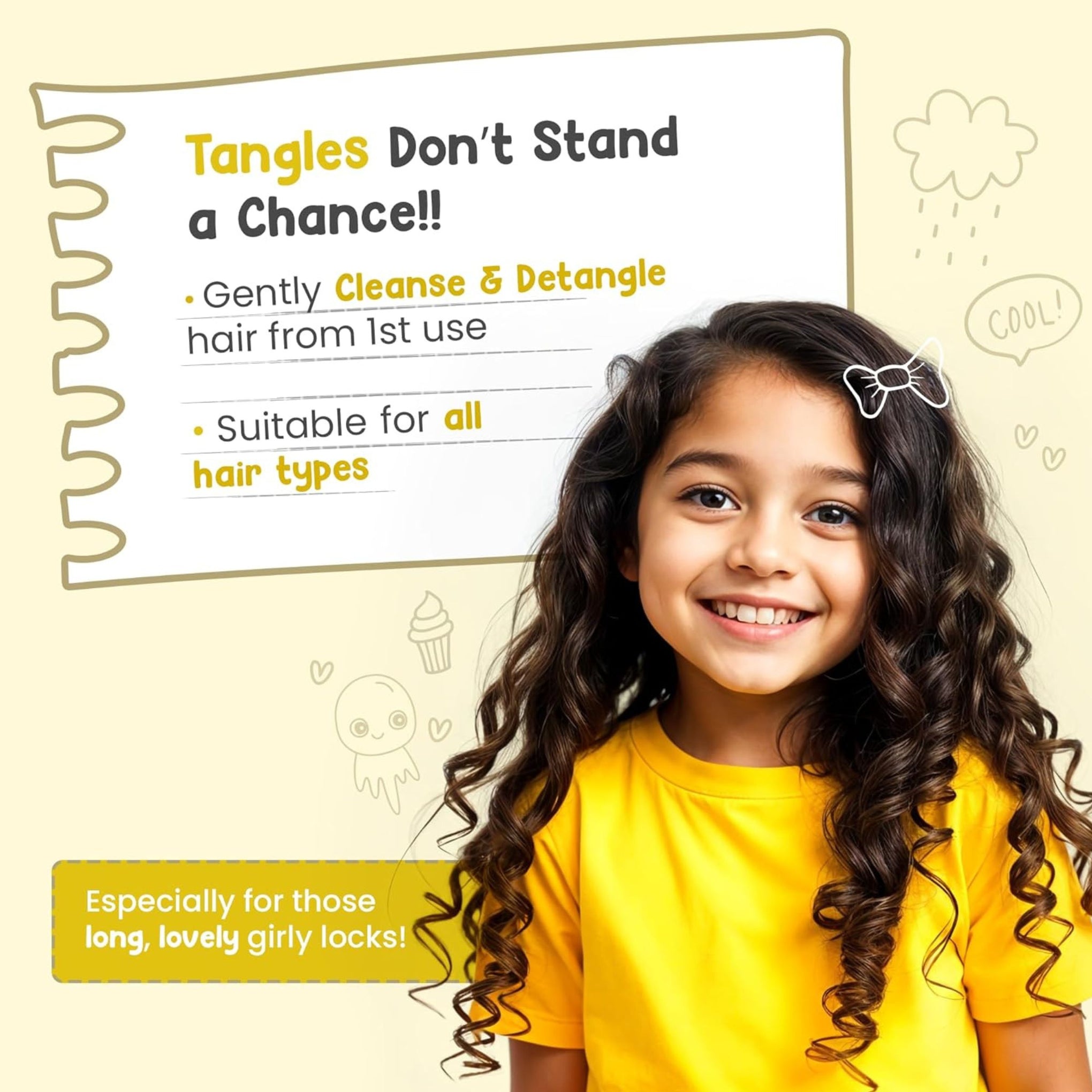 Mother Sparsh Kids 2-in-1 Hydrating Shampoo + Conditioner | No-Tears Formula | With Natural Oatmeal & Vitamin B5 | Gently Cleanses & Detangles | For Kids 3+ Years