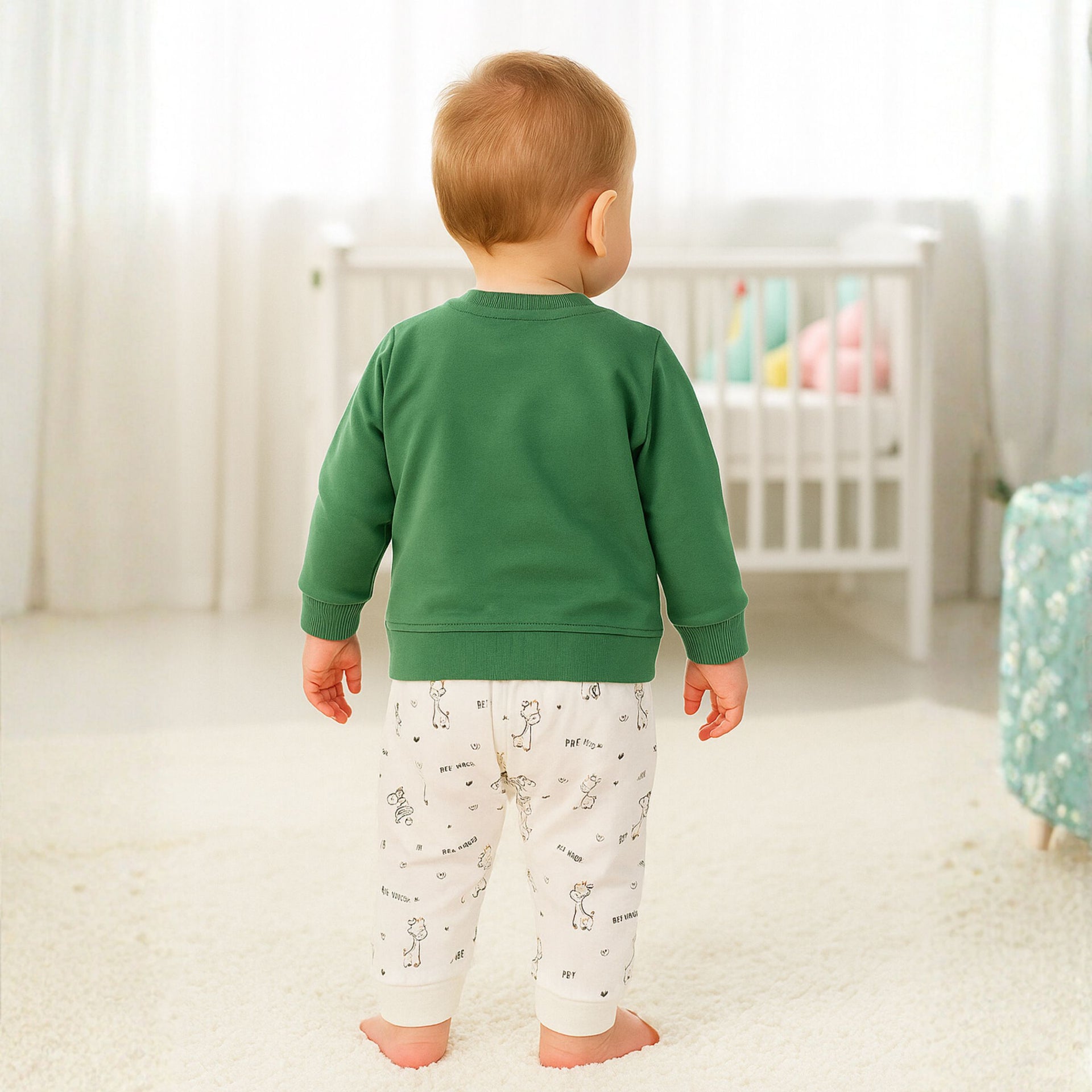 Ollypop Baby Boy “Best Friends” Printed Full Sleeve Top & Pant Set | Soft Cotton Outfit | Age 3 Months to 3 Years