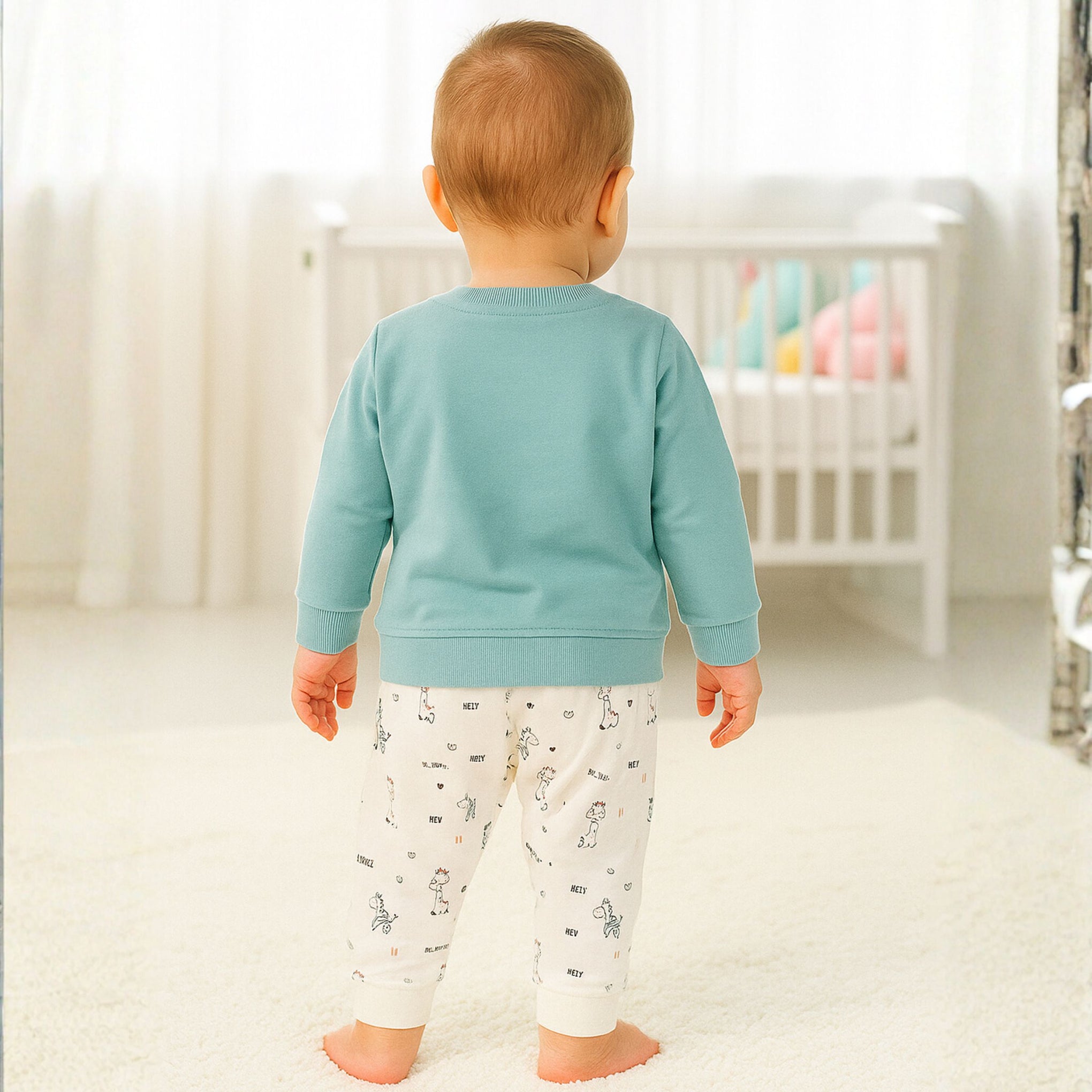 Ollypop Baby Boy “Best Friends” Printed Full Sleeve Top & Pant Set | Soft Cotton Outfit | Age 3 Months to 3 Years