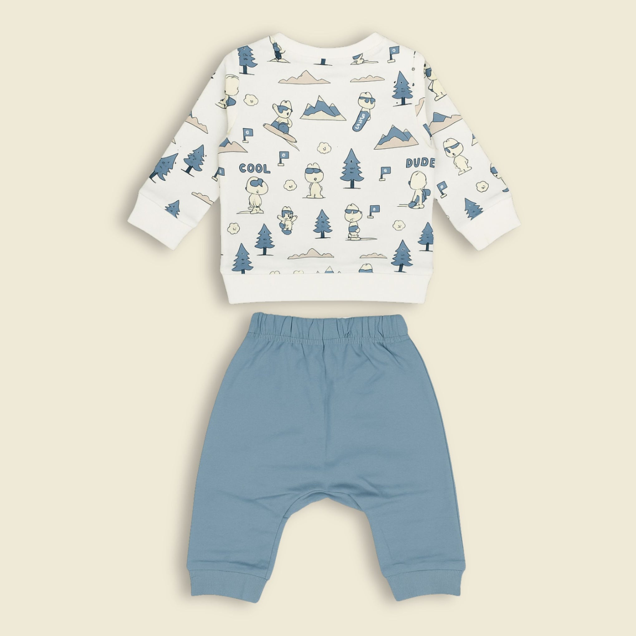 OLLYPOP Baby Boys Cotton “Cool Adventure” Printed Sweatshirt & Jogger Pants Set (3M–3Y)