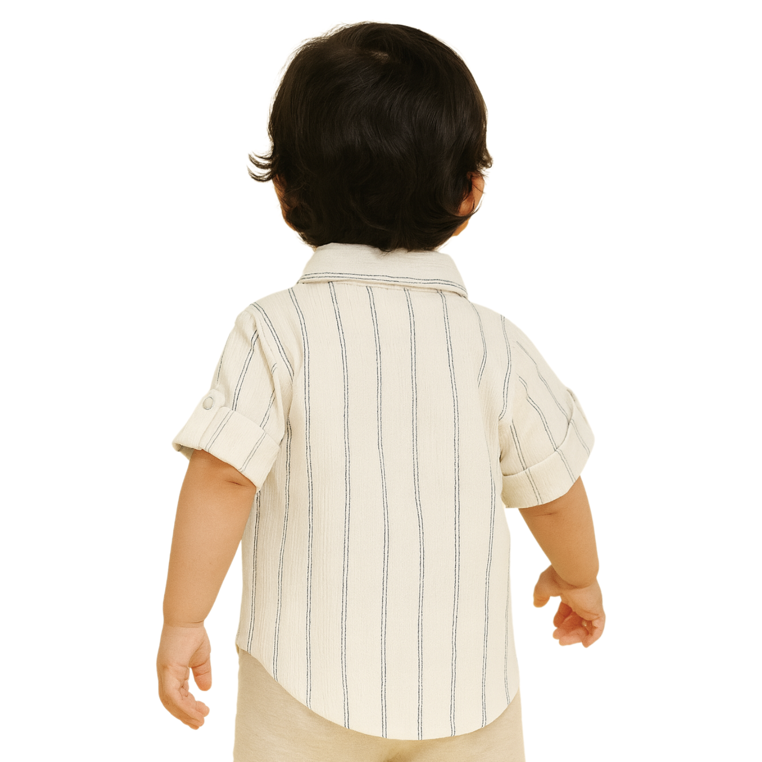 Gusto Kids Cream Striped Full-Sleeve Shirt (6M – 4Y) – Classic Cotton Shirt