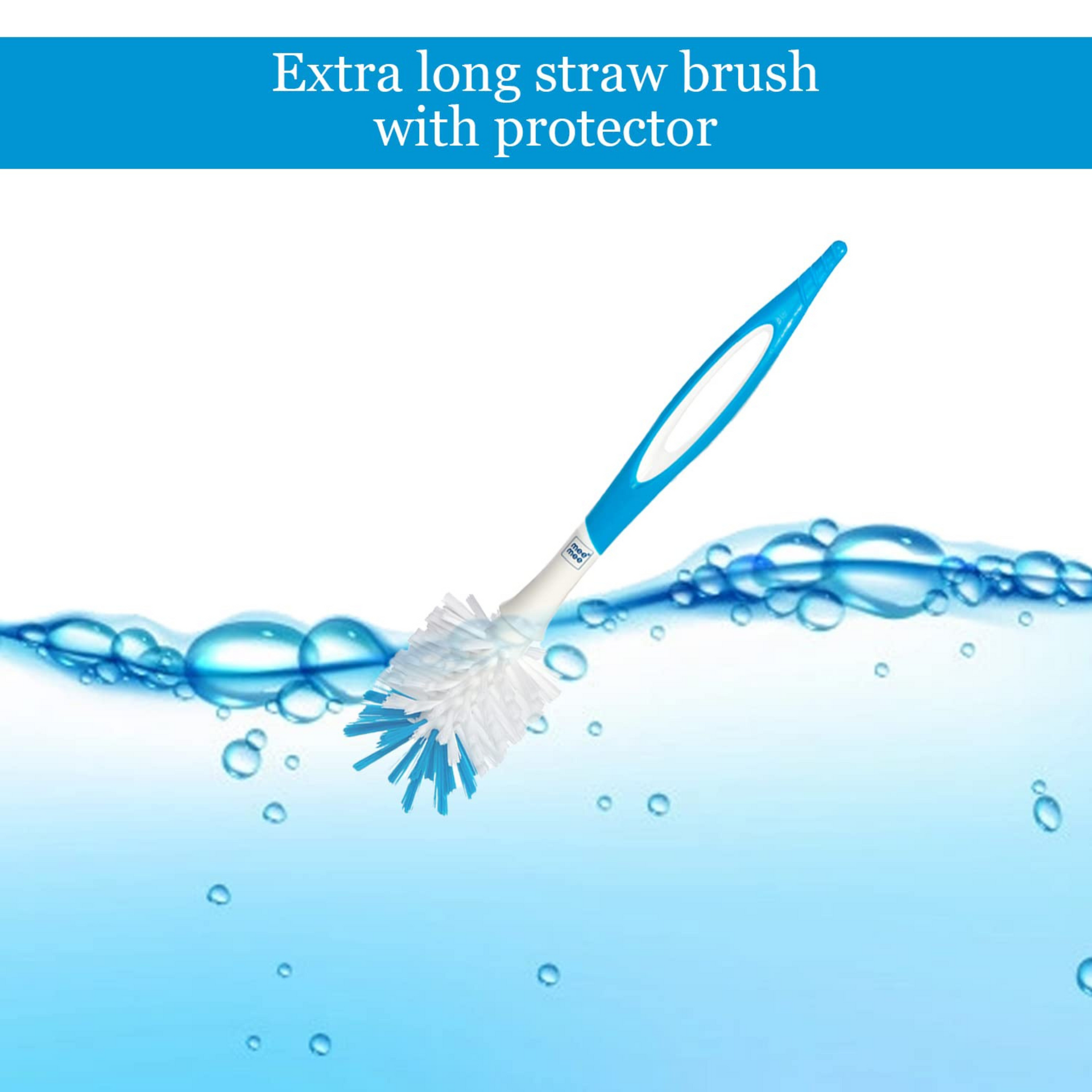 Mee Mee 360° Movable Nylon Bristle Baby Feeding Bottle & Nipple Cleaning Brush | Ergonomic Handle | Easy to Clean Bottle Corners for Narrow Neck & Wide Neck | BPA Free, Easy Hanging Storage