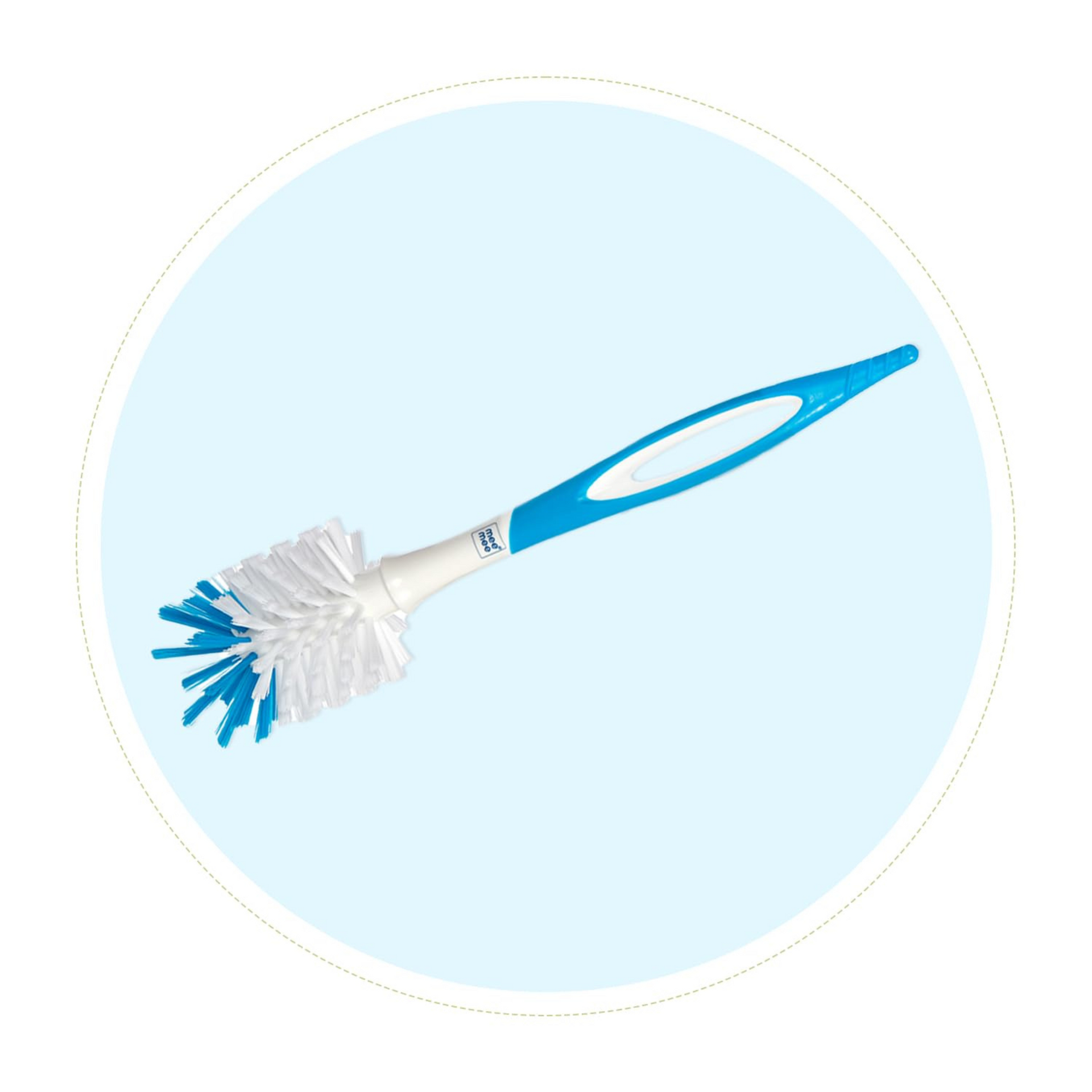 Mee Mee 360° Movable Nylon Bristle Baby Feeding Bottle & Nipple Cleaning Brush | Ergonomic Handle | Easy to Clean Bottle Corners for Narrow Neck & Wide Neck | BPA Free, Easy Hanging Storage