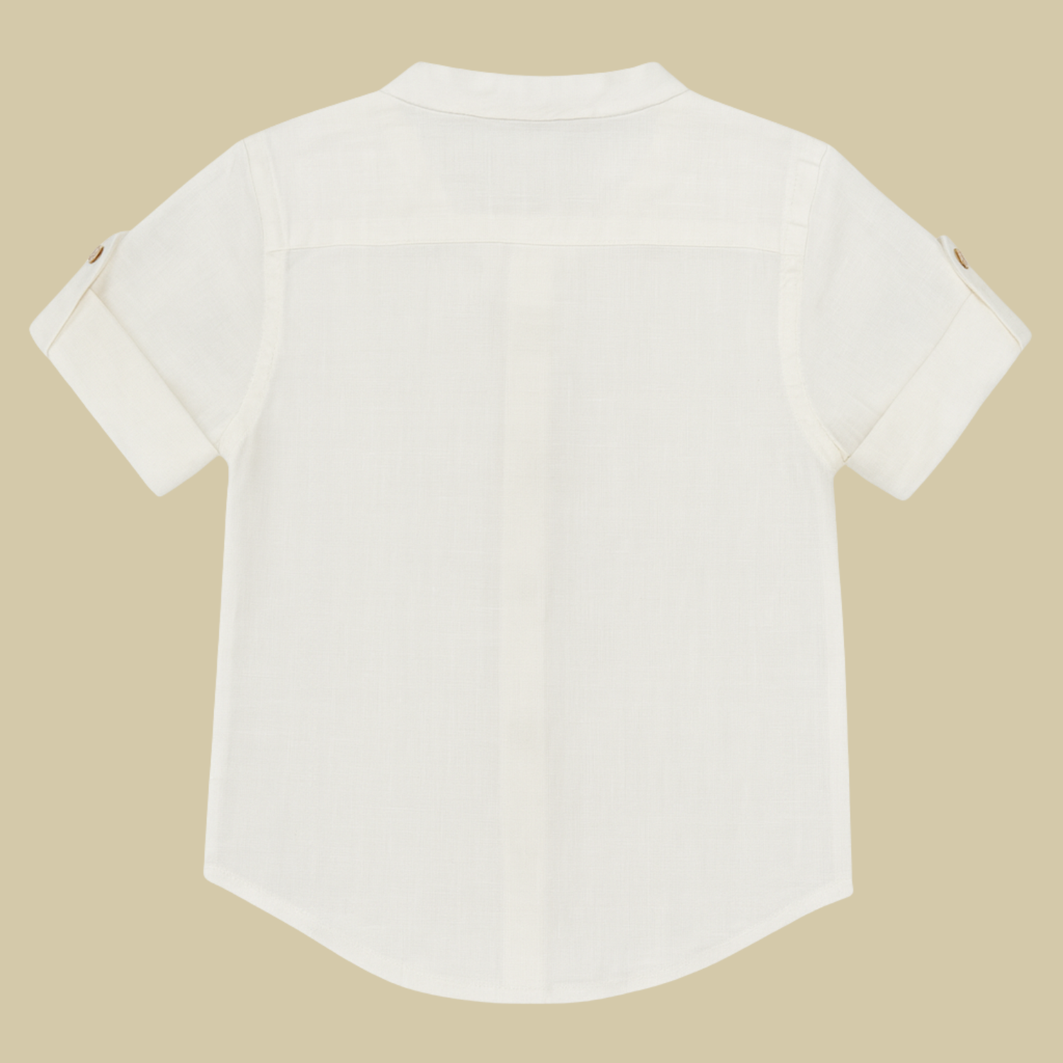 Gusto Kids White Full-Sleeve Band Collar Shirt (6M – 4Y) – Classic Cotton Shirt