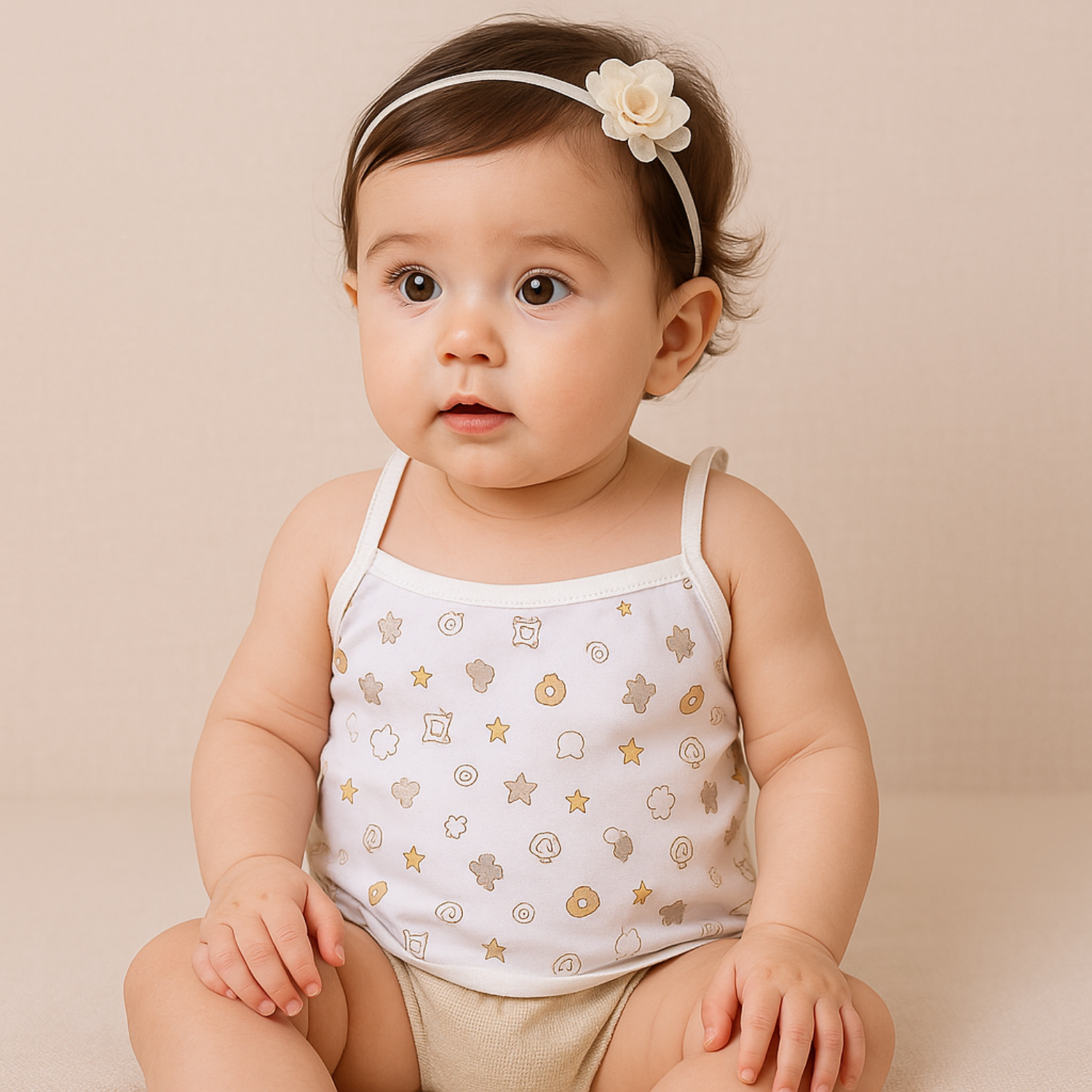 Smile Baby Cotton Jabla for Newborn – Knot Type | Pack of 6 | White Printed | Unisex Baby Clothing
