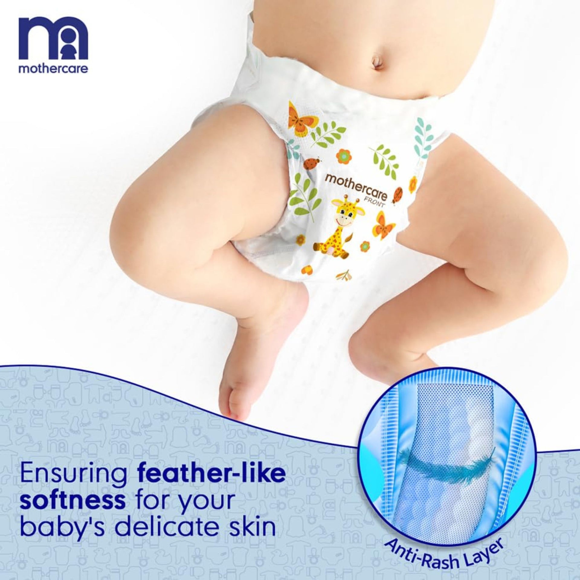 Mothercare Quick Absorb Baby Diaper Pants Size S (4–8 kg) | 74 Pants Pack | Up to 12 Hours Absorption | Anti-Rash Layer | Triple Lock Leak Protection