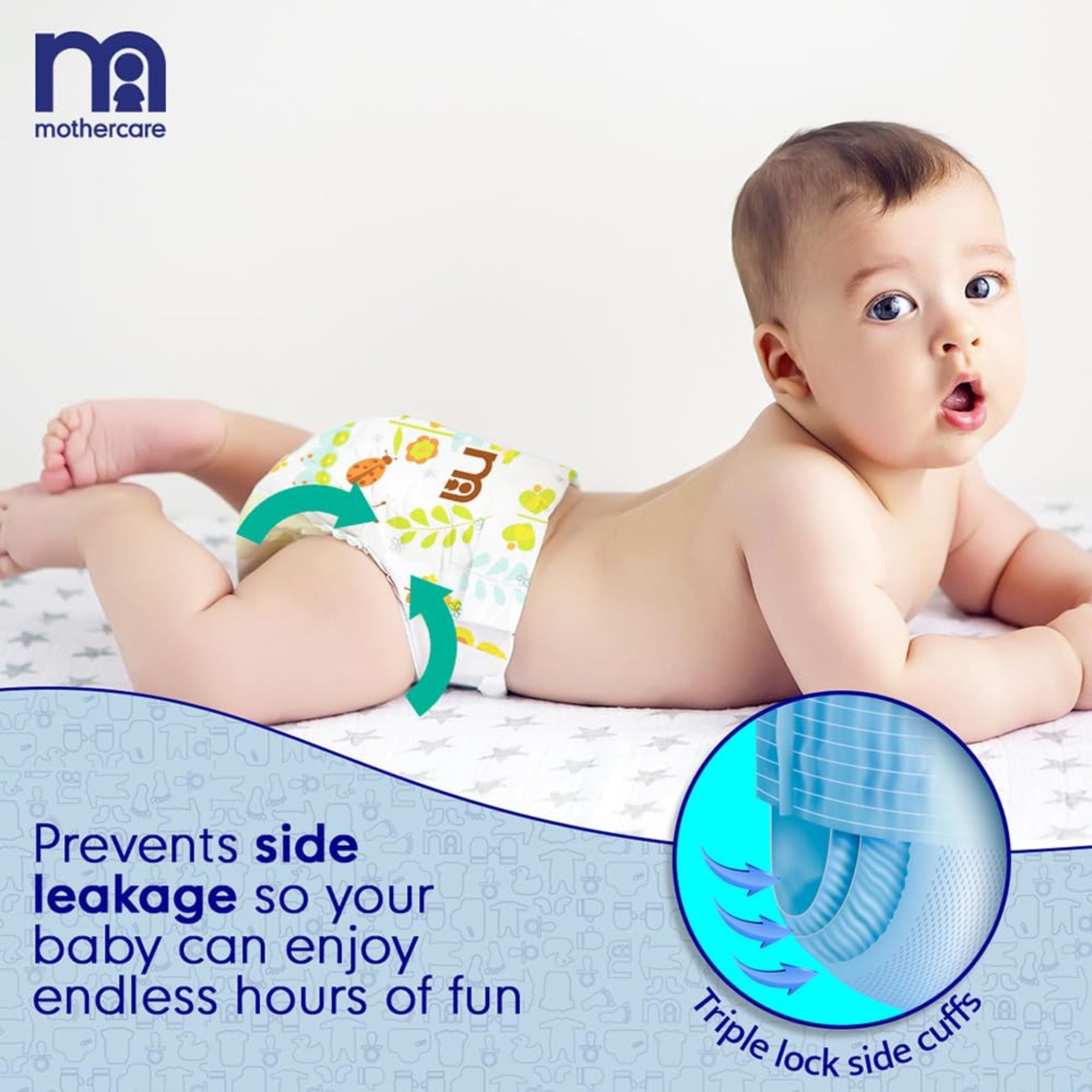 Mothercare Quick Absorb Baby Diaper Pants Size S (4–8 kg) | 74 Pants Pack | Up to 12 Hours Absorption | Anti-Rash Layer | Triple Lock Leak Protection