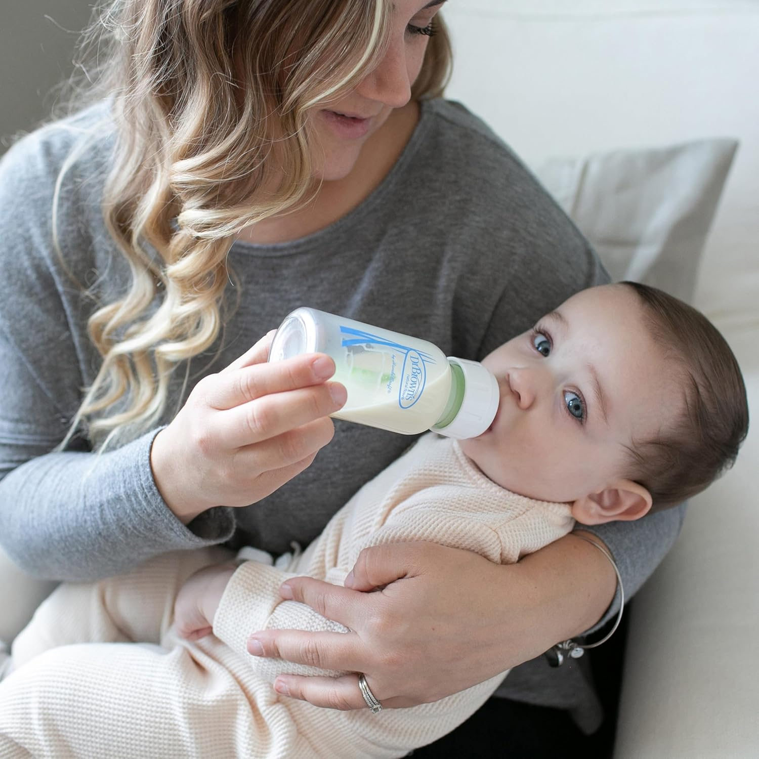 Dr. Brown's Natural Flow Anti-Colic Glass Baby Bottles 120ml (4oz) | Narrow Neck Feeding Bottles with Level 1 Nipple & Internal Vent System | BPA-Free | 2 Pack