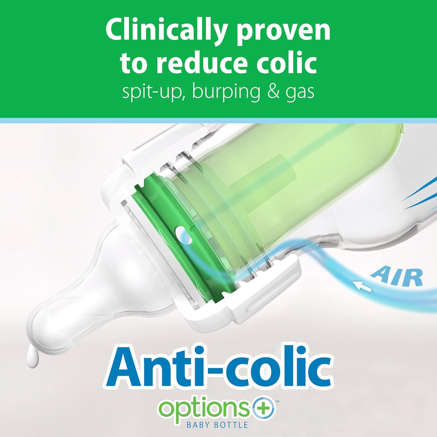 Dr. Brown's Natural Flow Anti-Colic Glass Baby Bottles 120ml (4oz) | Narrow Neck Feeding Bottles with Level 1 Nipple & Internal Vent System | BPA-Free | 2 Pack