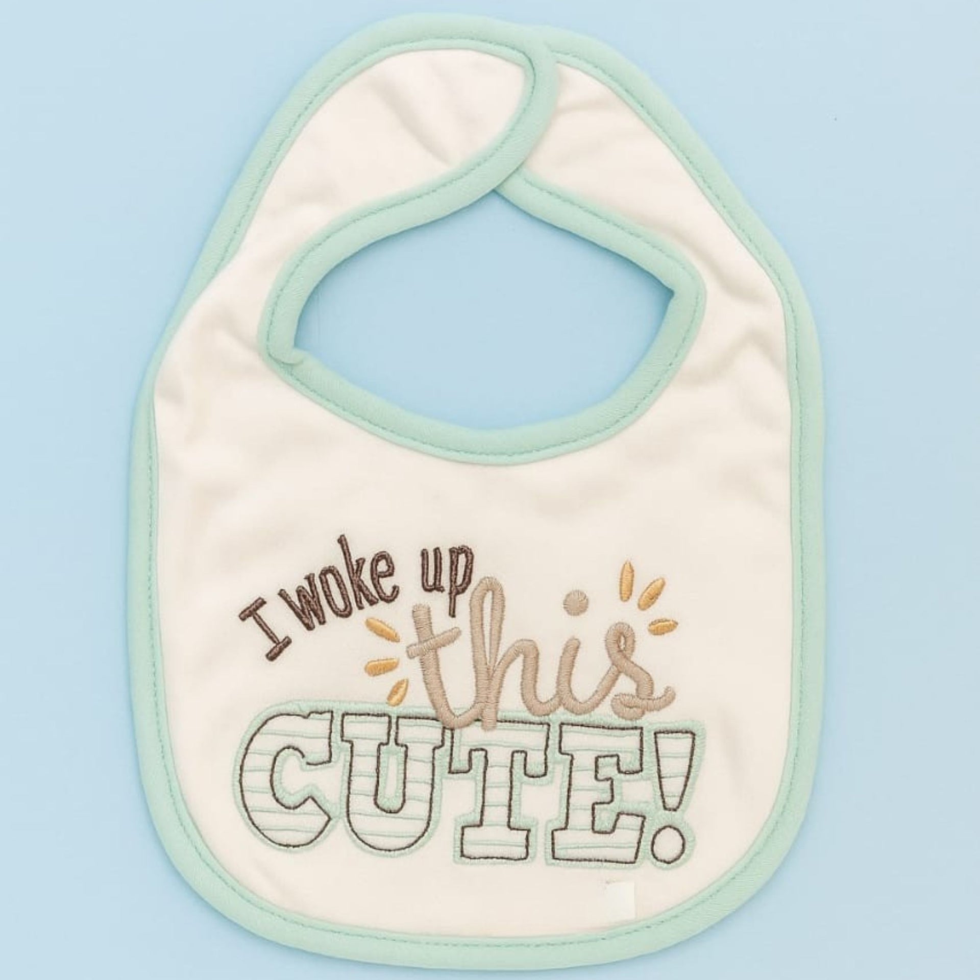 Smile Baby 3-Pack Soft Cotton Baby Bibs Set | Cute Embroidered Feeding Bibs with Funny Quotes | Absorbent & Adjustable Velcro Closure