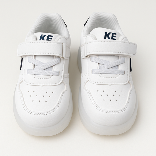 Smile Baby Boys White & Black LED Sneakers – Sporty Light-Up Shoes
