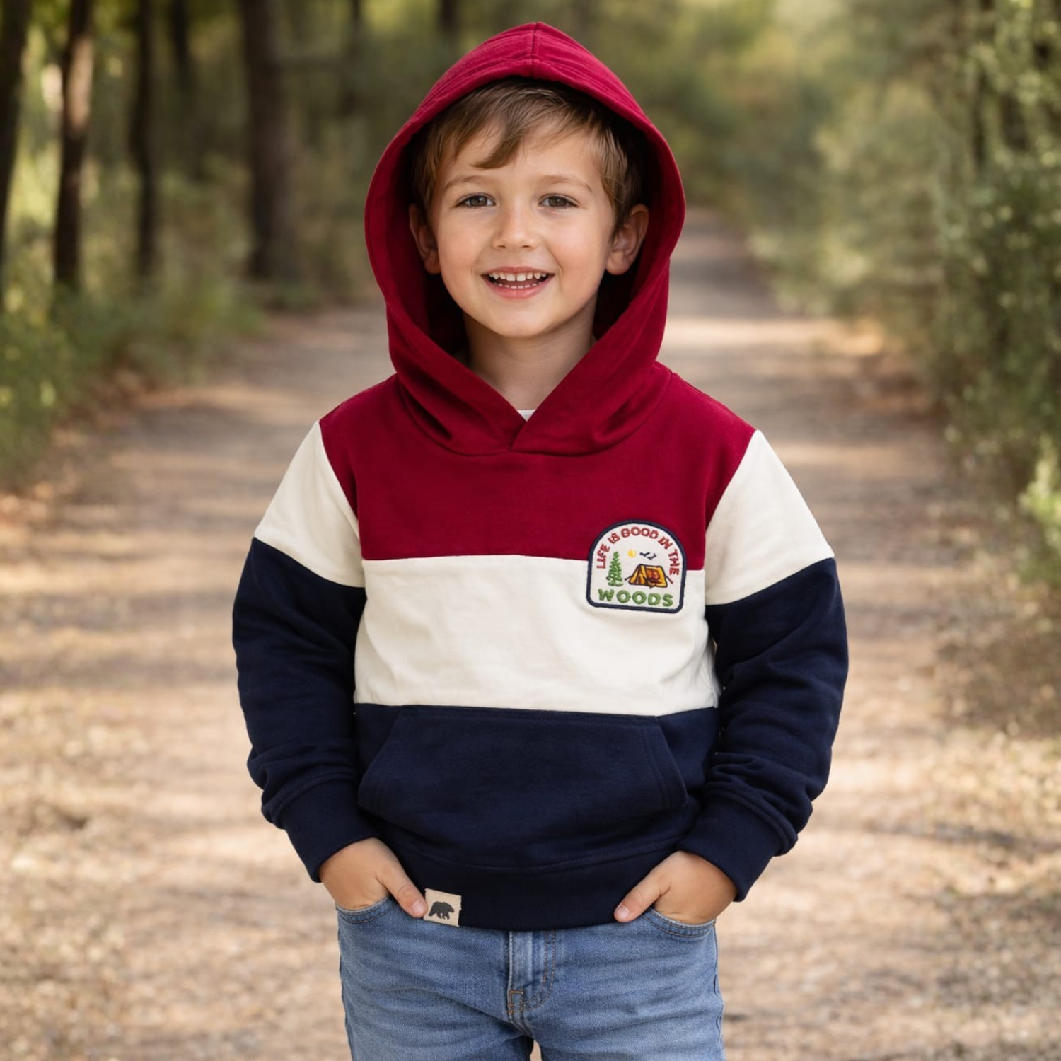 Ollypop Boys Colorblock Hoodie – Soft Cotton Winter Sweatshirt with Hood