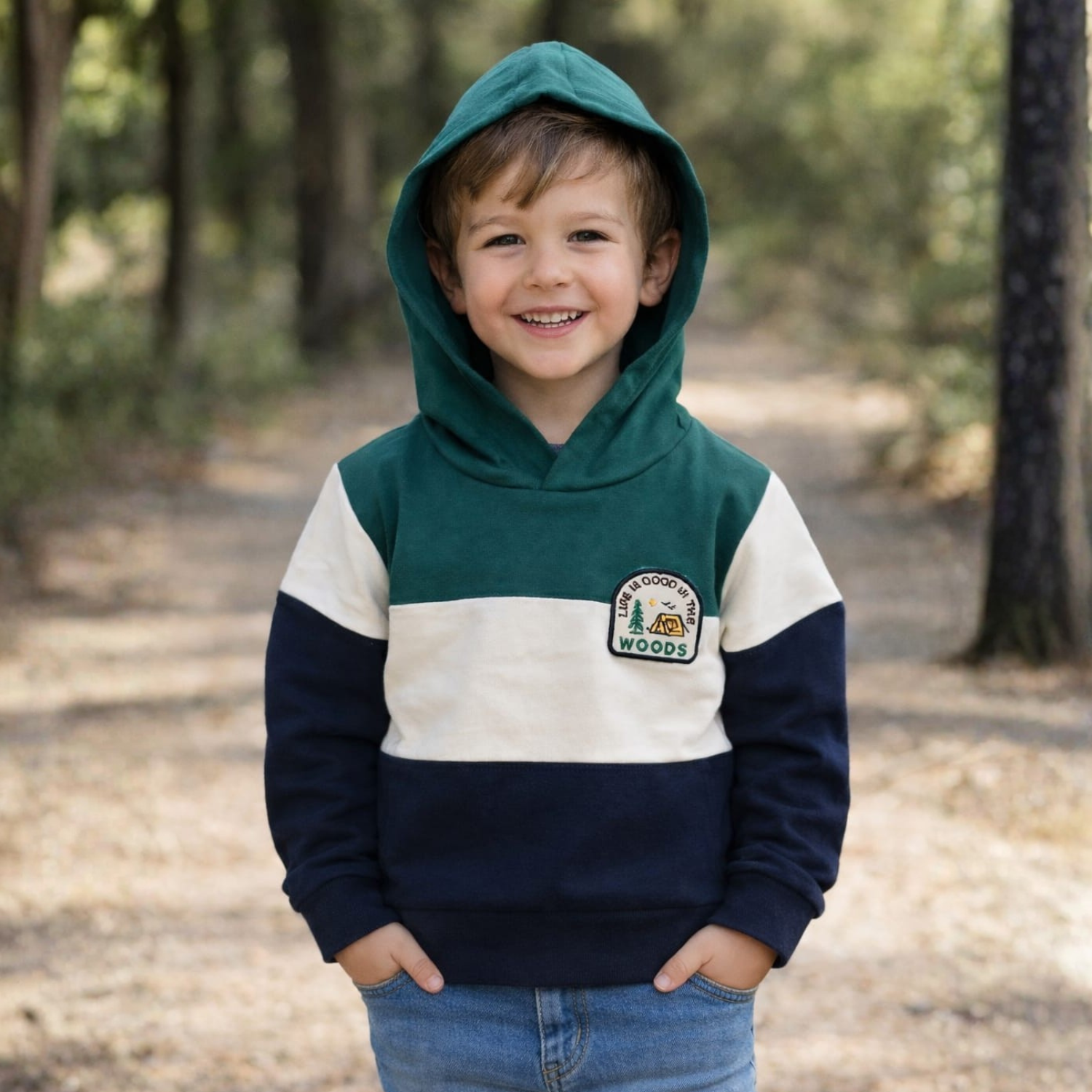 Ollypop Boys Colorblock Hoodie – Soft Cotton Winter Sweatshirt with Hood