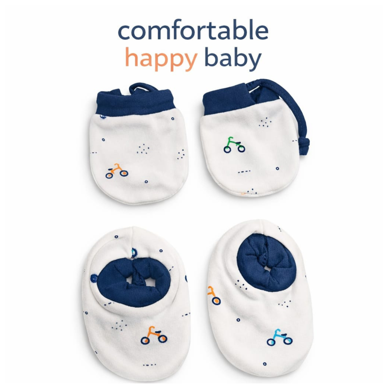 Smile Baby Newborn Mittens & Booties Set – Soft Cotton, Anti-Scratch & Warm Booties (0–12 Months, 6 Color Options)