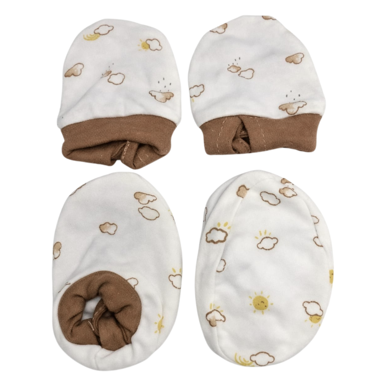 Smile Baby Newborn Mittens & Booties Set – Soft Cotton, Anti-Scratch & Warm Booties (0–12 Months, 6 Color Options)