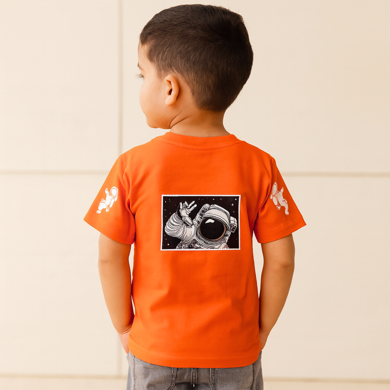 SKETCH NASA Astronaut Printed Cotton T-Shirt for Boys (18 Months