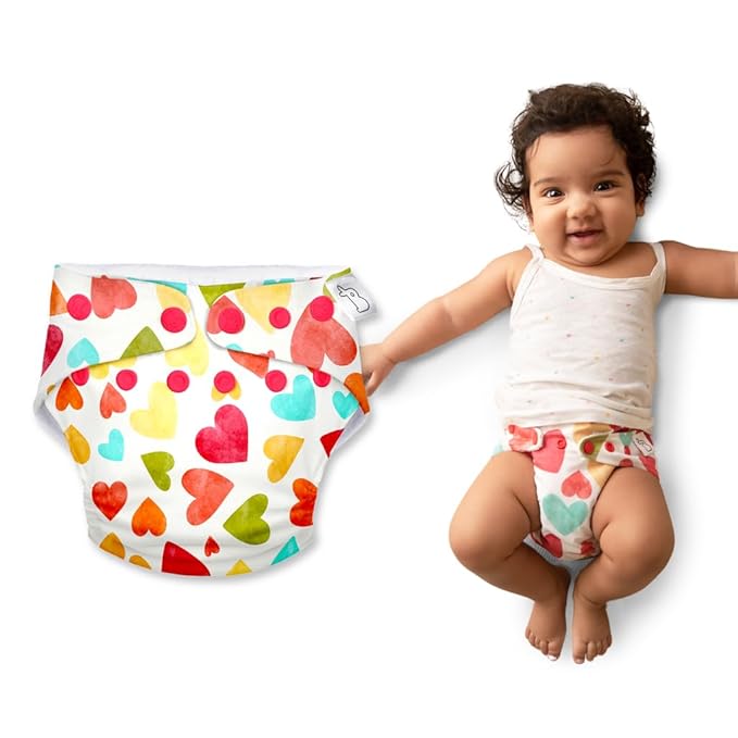 SuperBottoms Reusable Cloth Diaper with Absorbent Inserts | Adjustable & Washable Baby Diaper | Eco-Friendly & Leak-Proof