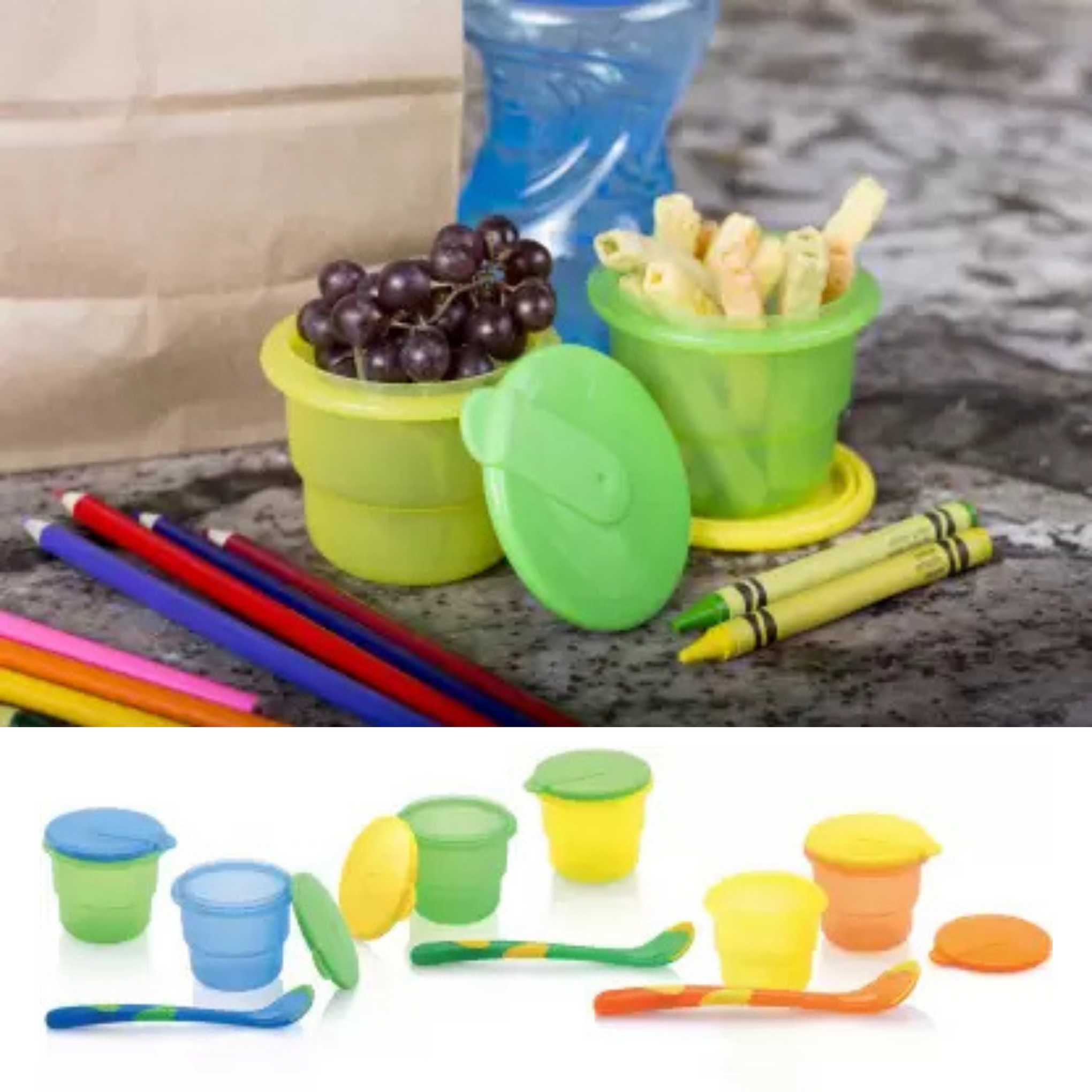 NUBY Travel Time Bowl Set of 4 bowls & 1 Spoon  (Multicolor)