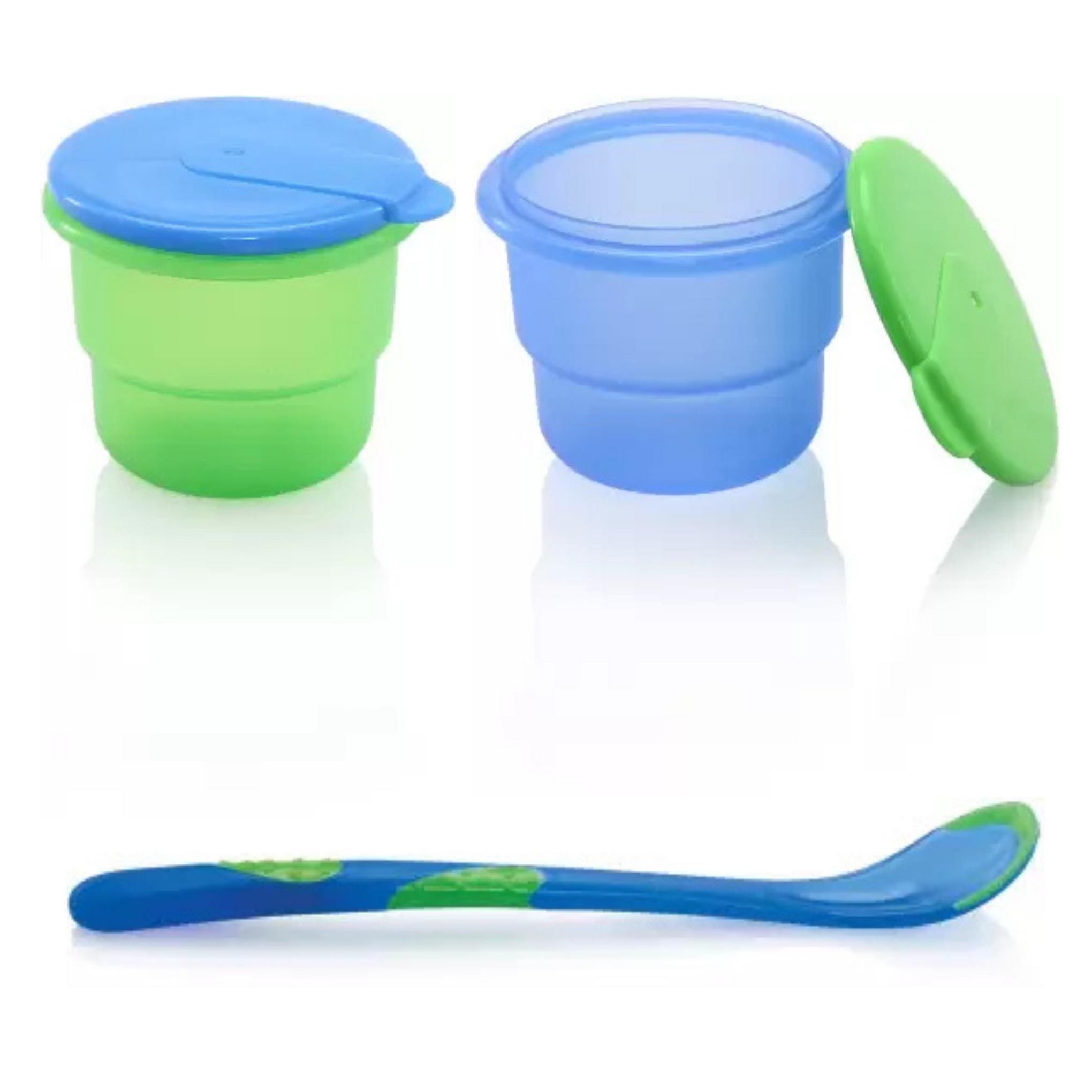 NUBY Travel Time Bowl Set of 4 bowls & 1 Spoon  (Multicolor)