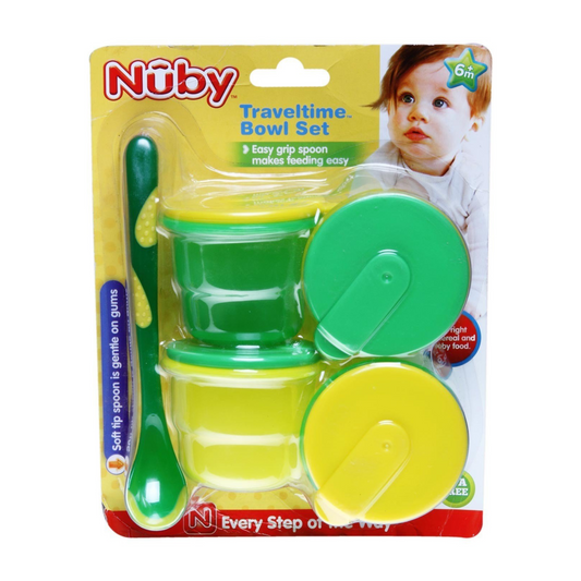 NUBY Travel Time Bowl Set of 4 bowls & 1 Spoon  (Multicolor)